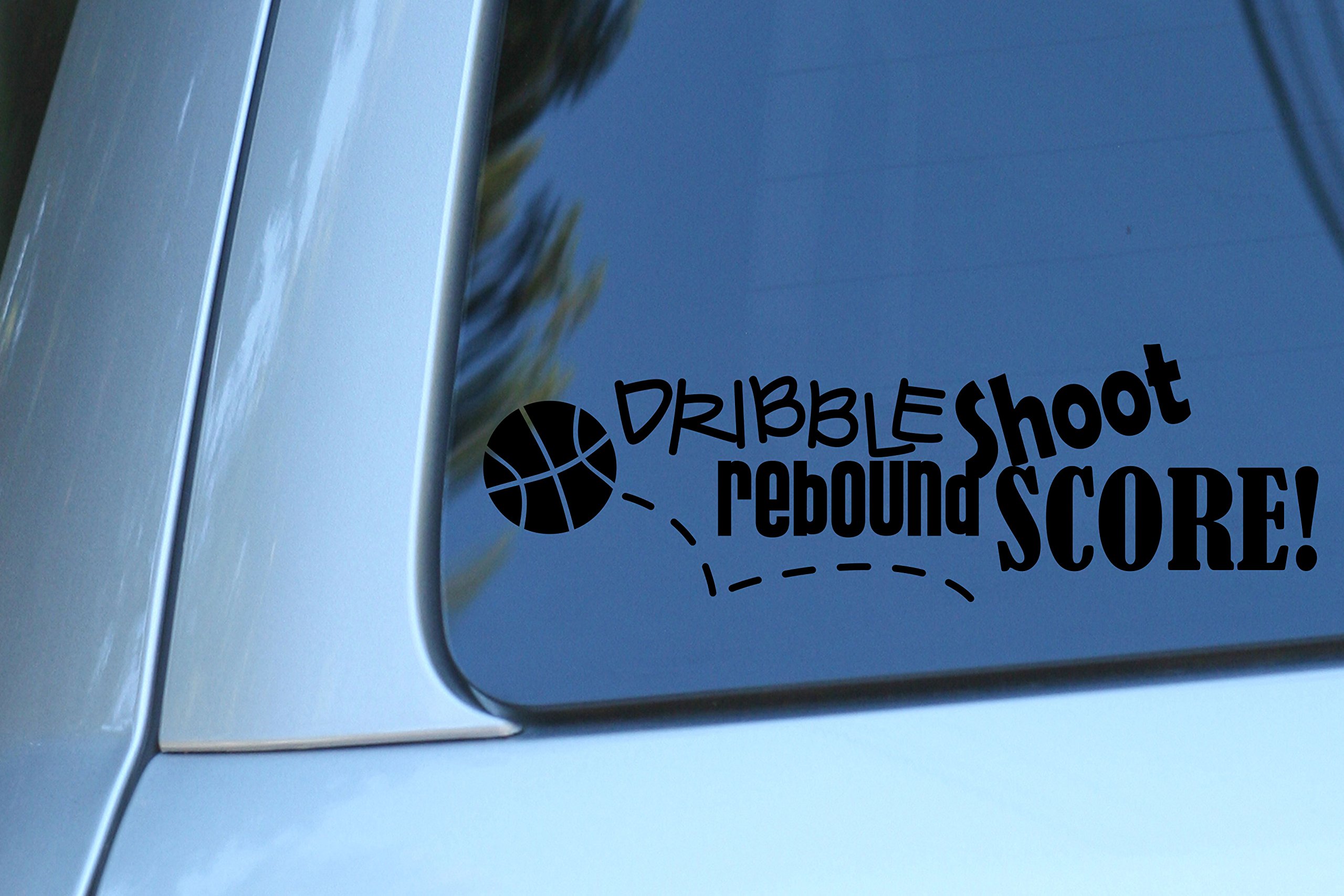 Basketball Vinyl Decal Sticker - Dribble Shoot Rebound Score Design for Laptop, Wall, Car, MacBook - Perfect for Sports Fans & Office Decor