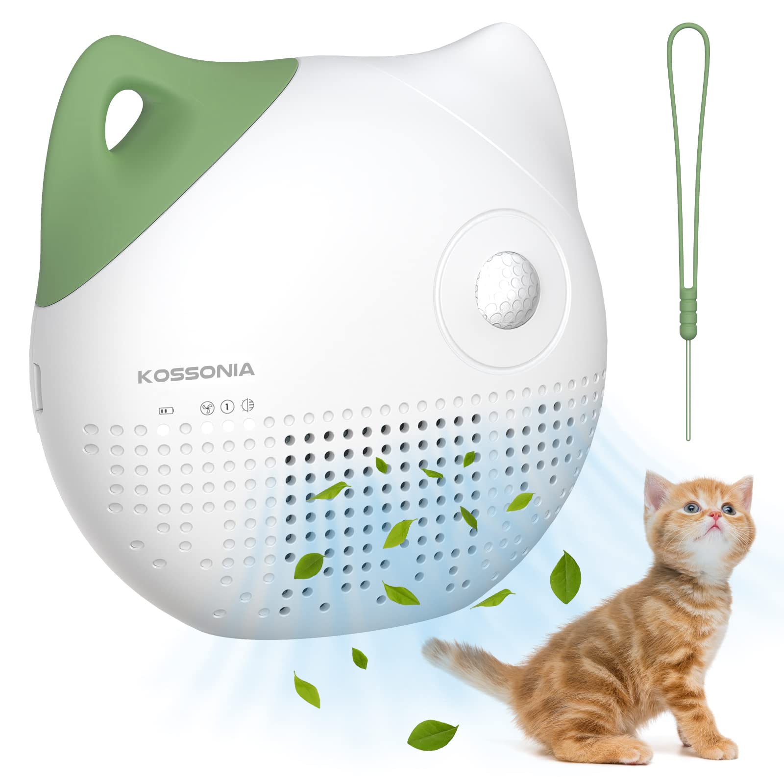 KOSSONIA 2-in-1 Cat Litter Deodorizer & Odor Eliminator - 99% Dust-Free with Negative Ion Technology, Fragrance Purifier for Litter Boxes & Small Spaces (Green) | Eliminates Pet Odors for Fresh Home & Multi-Cat Households