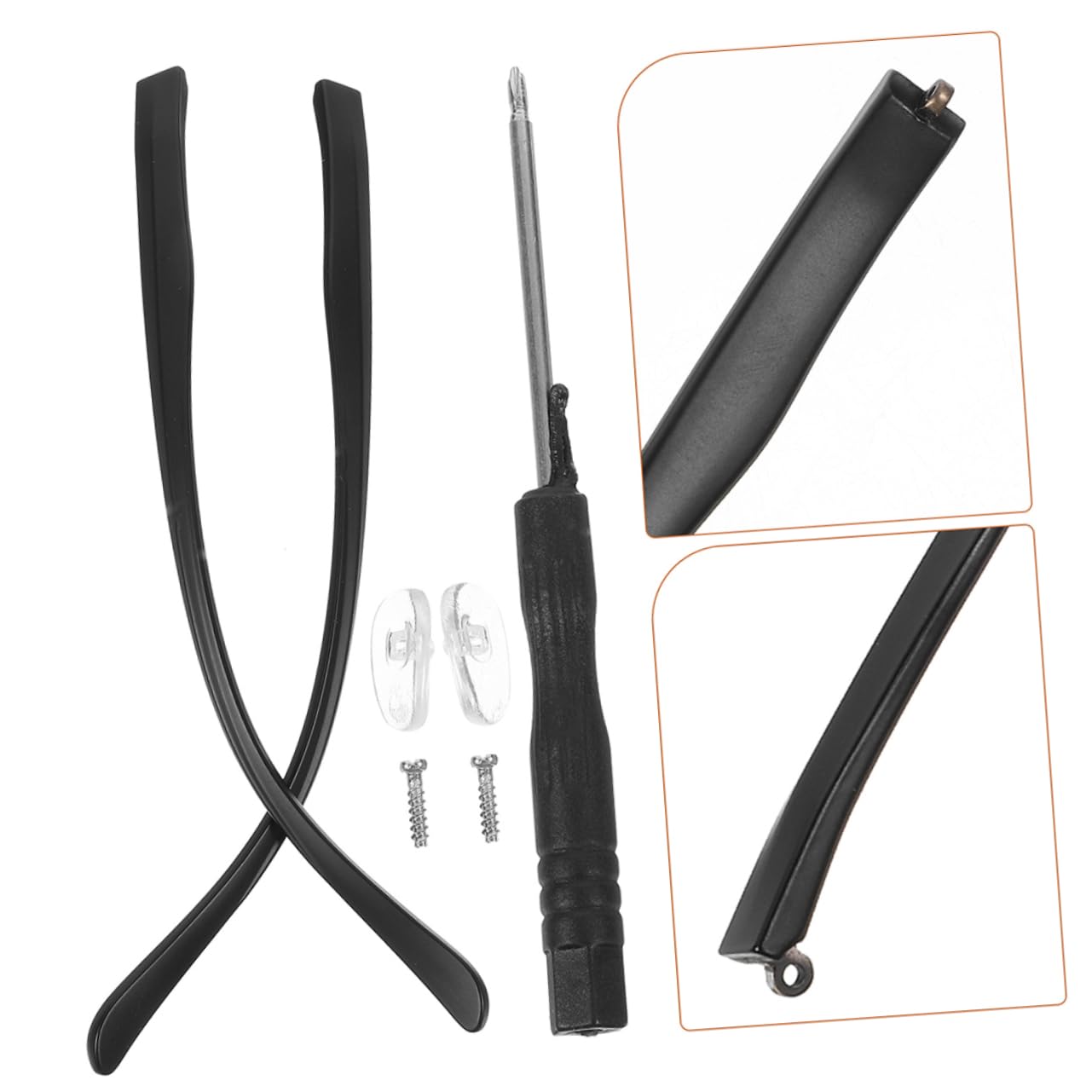 KOMBIUDA 2 Pairs Universal Glasses Repair Kit - Glasses Temple Replacement Arms & Legs for Eyeglasses & Sunglasses | Perfect for Broken Frame Repair at Home, Office, or Travel