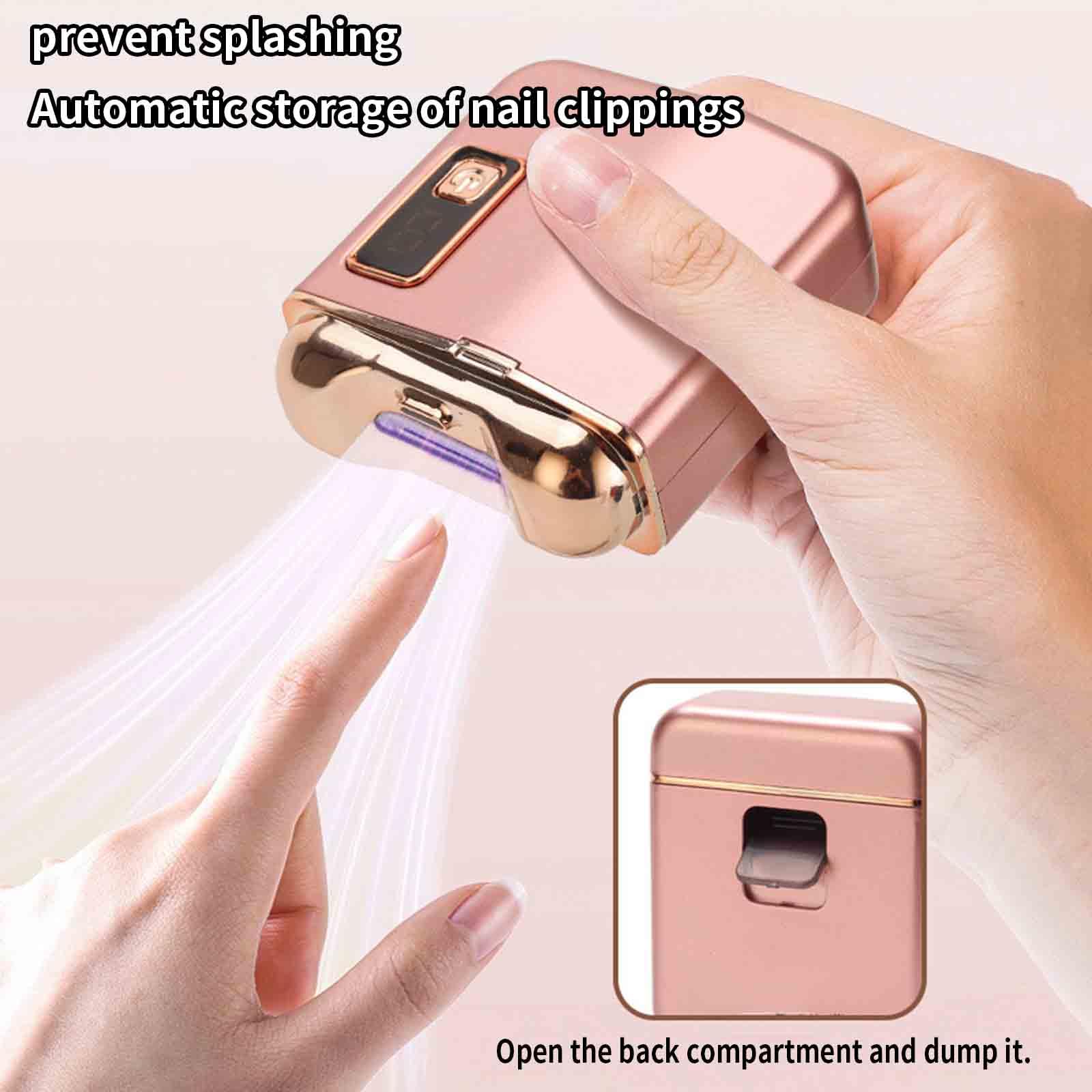 Electric Nail Clipper Automatic - Rechargeable Nail Trimmer for Adults & Seniors, Men & Women - Portable Fingernail File & Clipper (Black, 76x65x29mm) - Perfect for Travel, Home Use & Elderly Care