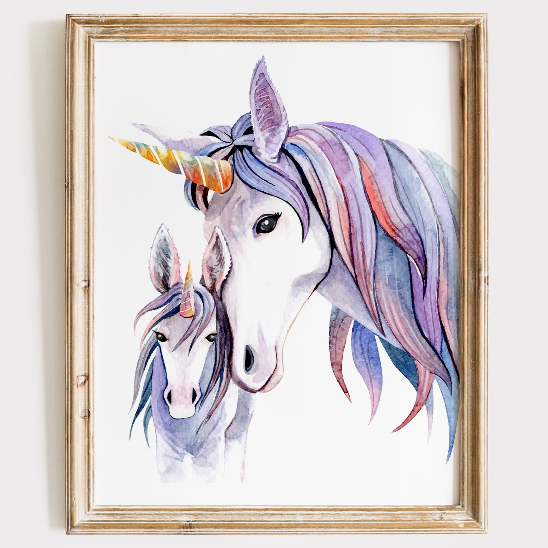 Unicorn Floral Art Print - 11x14 Unframed Wall Decor | Whimsical Nursery, Bedroom & Playroom Artwork | Perfect for Kids Room, Classroom & Home Decor | Floral Fantasy Theme for Girls' Bedroom & Birthday Party Decorations