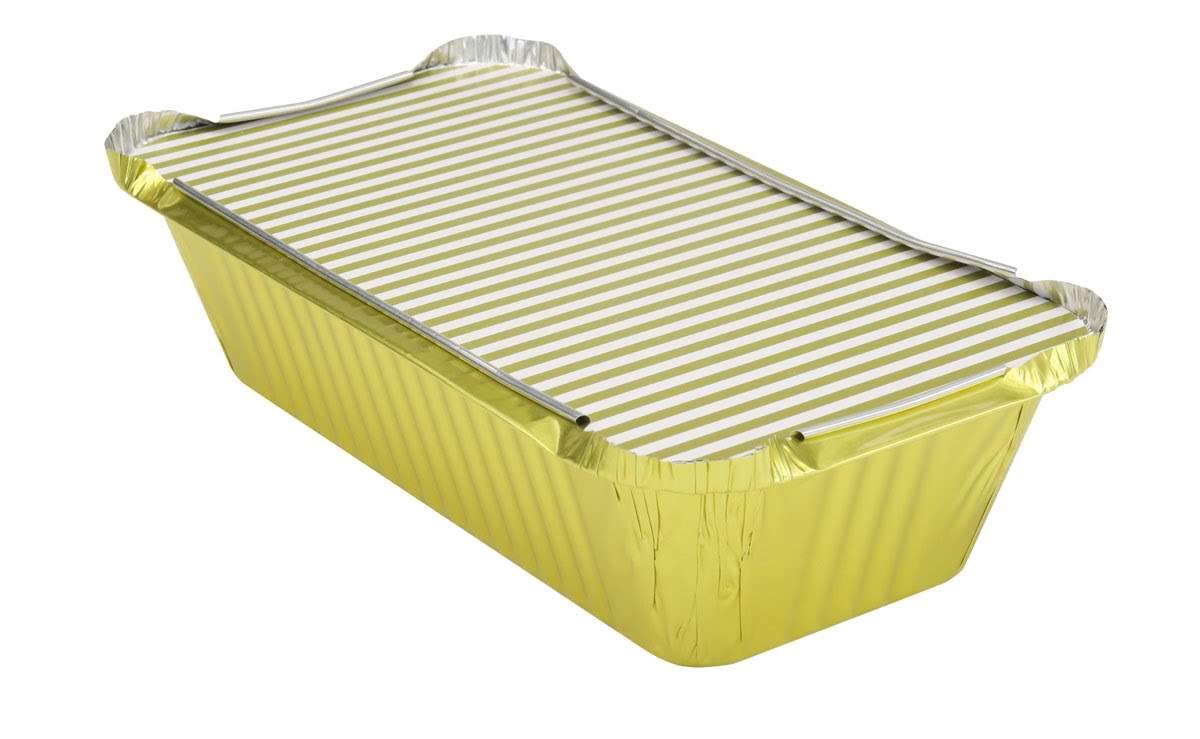 KitchenDance Disposable Aluminum Loaf Pans with Lids - 1.5 lb Rectangular Foil Baking Pans for Cakes, Cobblers, Bread & Meal Prep - Heavy Duty Gold Aluminum Containers (125 Pack) - Perfect for Home Baking, Party Catering & Food Storage