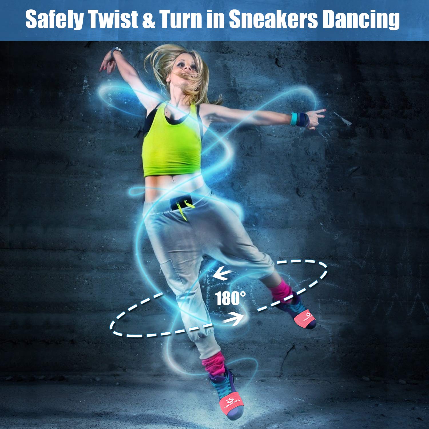 Non-Slip Dance Shoe Socks for Smooth Floors - Pivot & Turn Easily on Wood Floors - Knee Protection for Ballet, Jazz & Ballroom Dancing - Perfect for Dance Practice & Performances