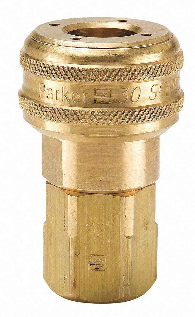 Parker Brass Industrial Coupler Body - B35 | High-Quality Hydraulic Fitting for Heavy-Duty Equipment | Perfect for Construction, Agriculture & Manufacturing Applications