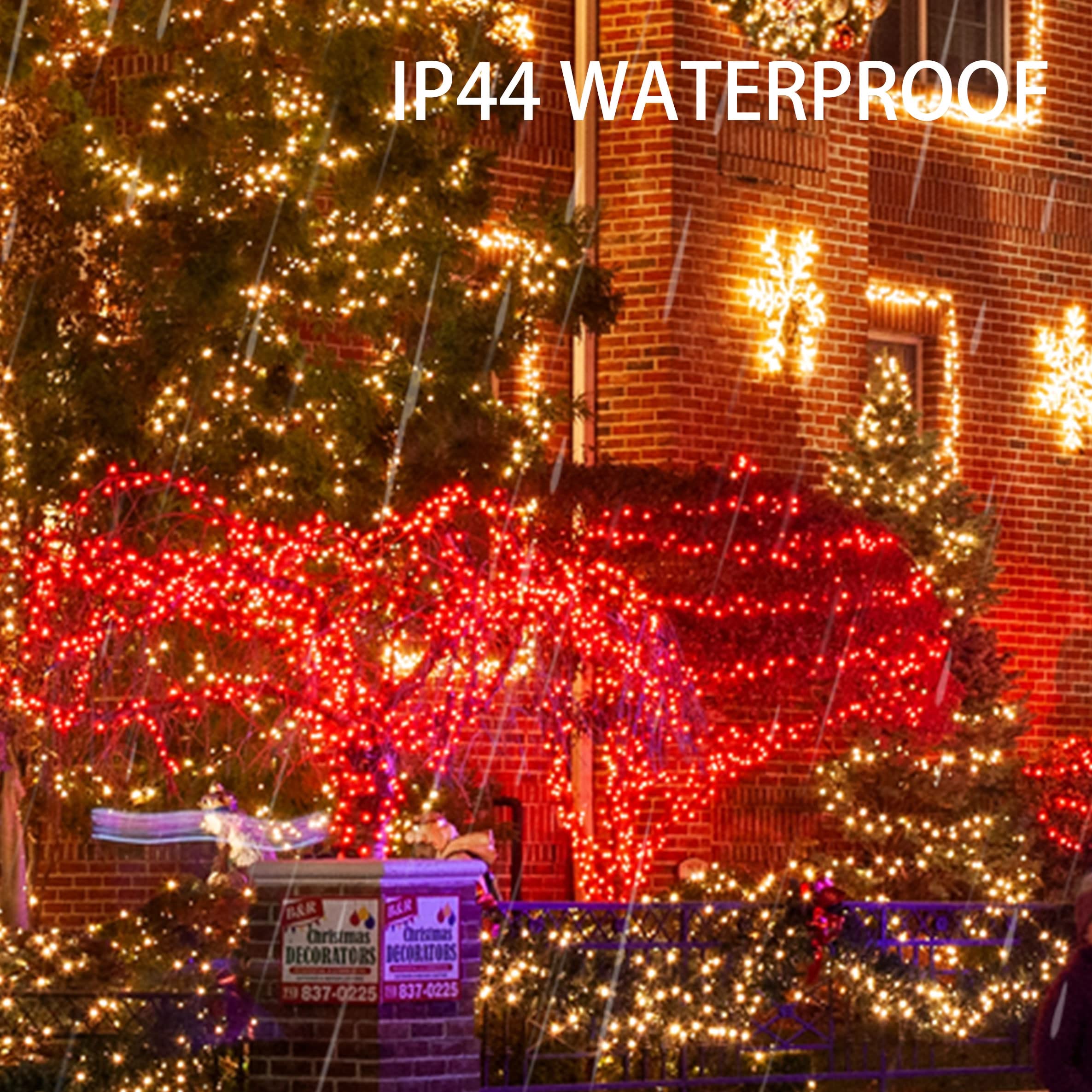 Dazzle Bright 400 LED Solar Christmas Lights - 132FT Red Outdoor String Lights with 8 Modes | Waterproof Solar Powered Fairy Lights for Garden, Patio, Tree, Yard, Party & Bedroom Decoration | Perfect for Holiday, Wedding & Outdoor Lighting