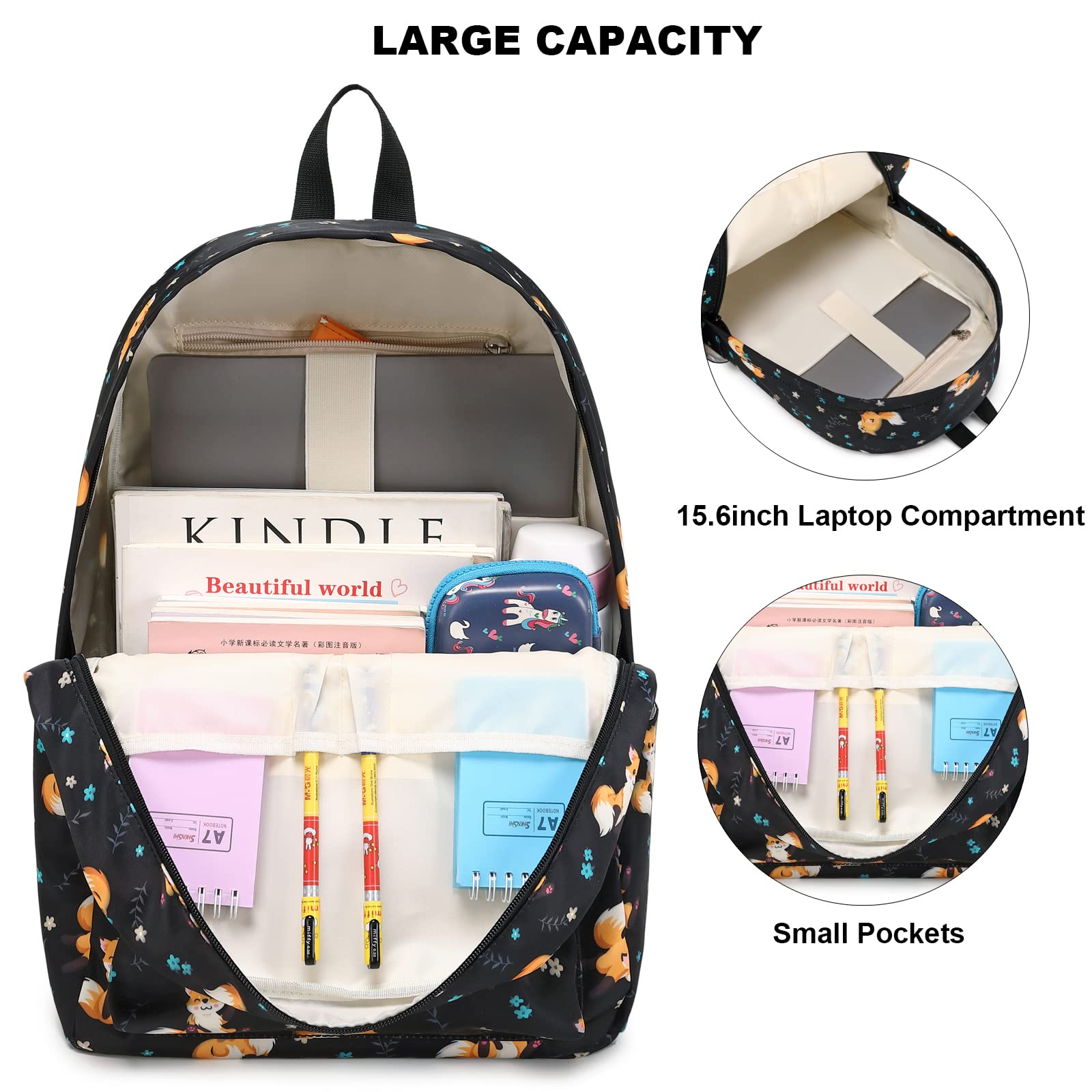 Kouxunt Girls Backpack for Elementary & Middle School - Cute Durable School Bag for Teen Girls - Perfect for Books, Laptop & Daily Use