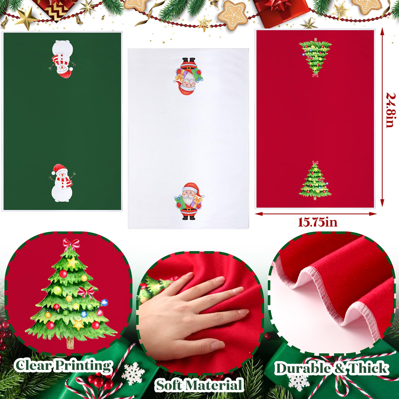 Newwiee 7-Pc Christmas Shower Curtain Set - Waterproof Bathroom Decor for Holiday