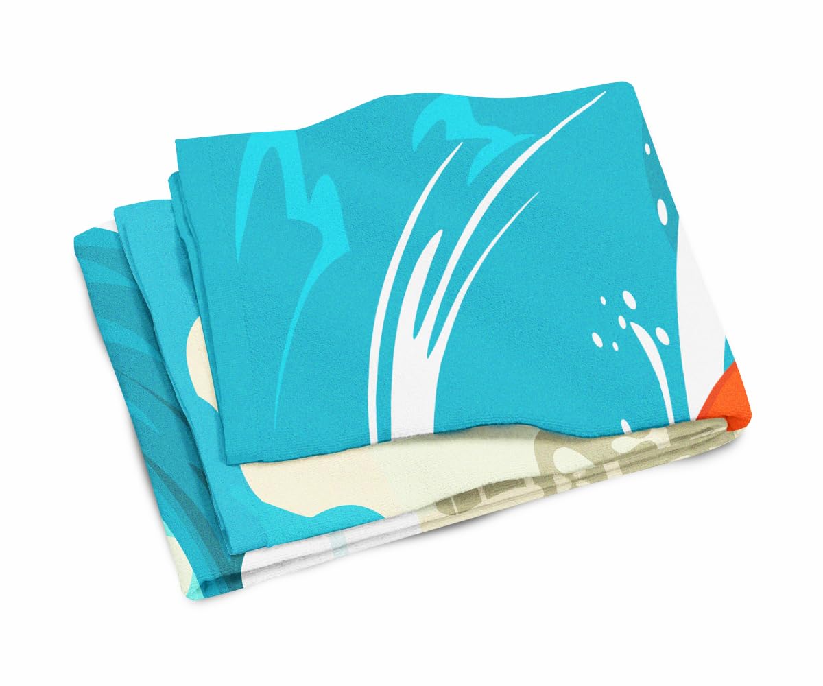 Premium Oversized Beach Towel - Surfer Dog Shih Tzu Design | Quick Dry Plush for Pool, Beach & Yoga | Caroline's Treasures MLM1269TWL3060 | Perfect for Summer Vacations, Picnics & Outdoor Activities