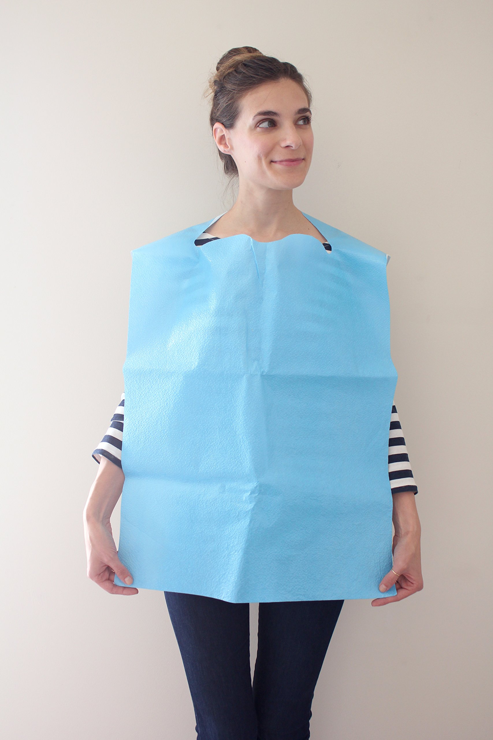 Premium Disposable Adult Bibs for Elderly Care - Pack of 500 Blue Absorbent Drool Bibs - Ideal for Nursing Homes, Hospitals & Home Care for Seniors with Dementia or Swallowing Difficulties