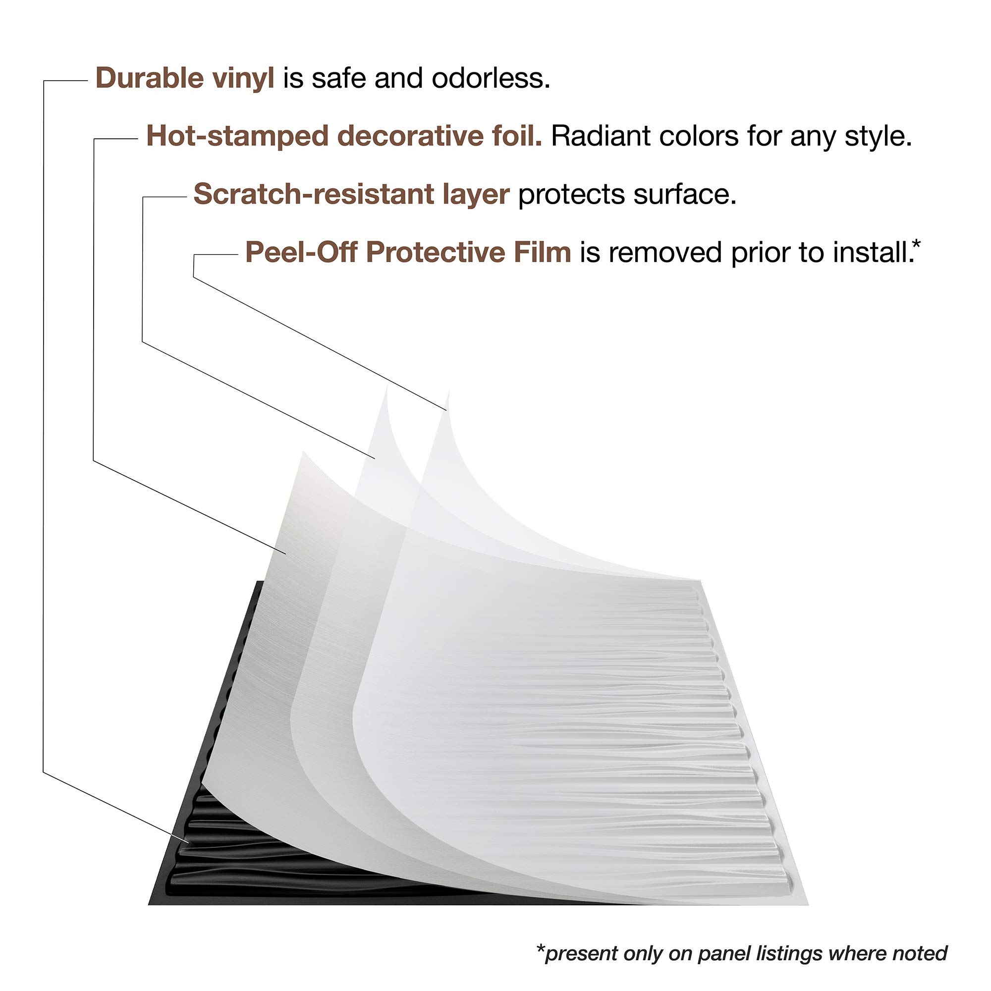 Oil-Rubbed Bronze FASÄDE Dome Decorative Vinyl Ceiling Tiles 2ft x 2ft (5 Pack) - Stylish Drop Ceiling Panels for Home, Office & Commercial Spaces
