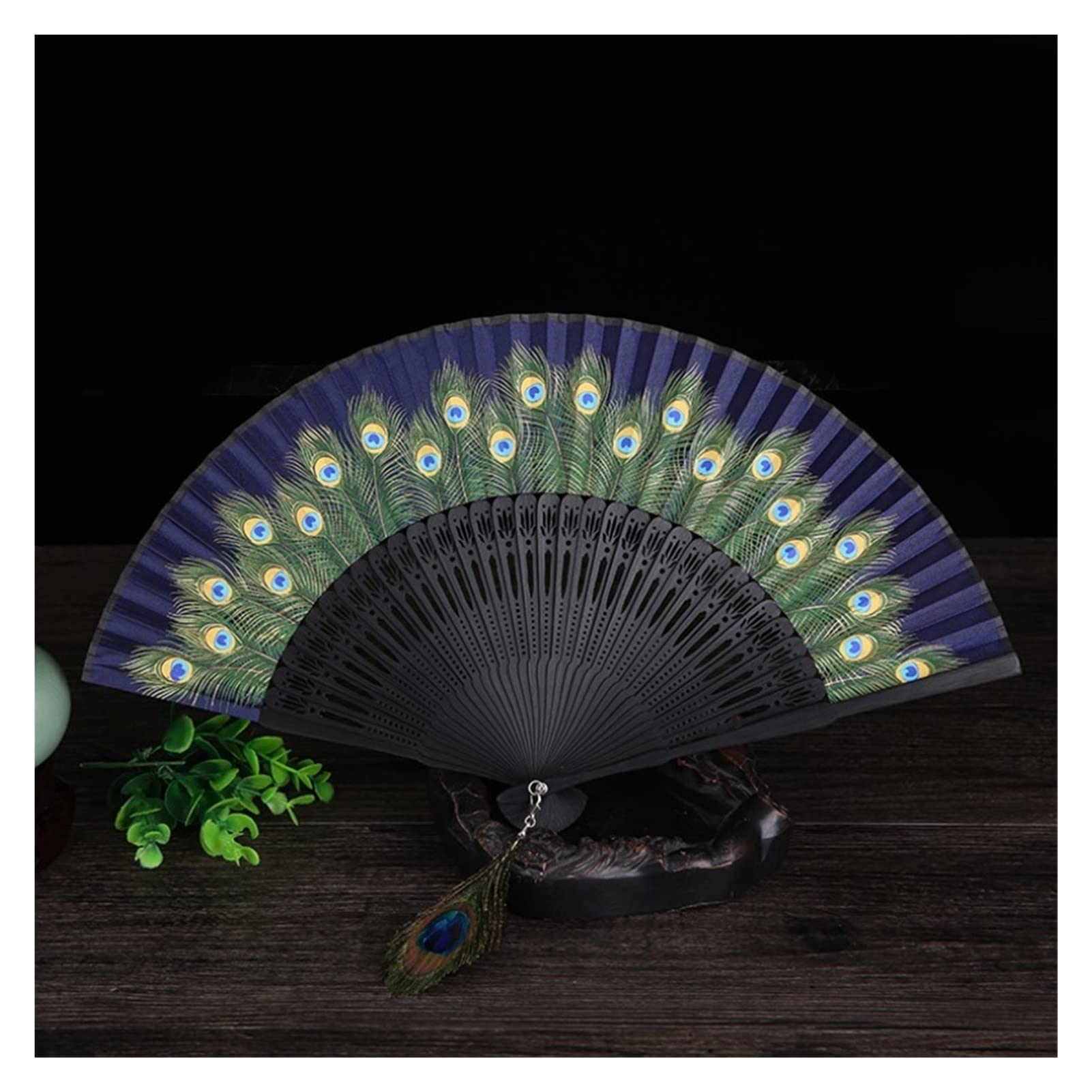 YWEEL Personalized Pride Rave Fan for Women - Decorative Peacock Folding Fan | Chinese Cultural Gift & Home Decor Accessory (Color B) - Perfect for Festivals, Weddings & Asian-Themed Parties