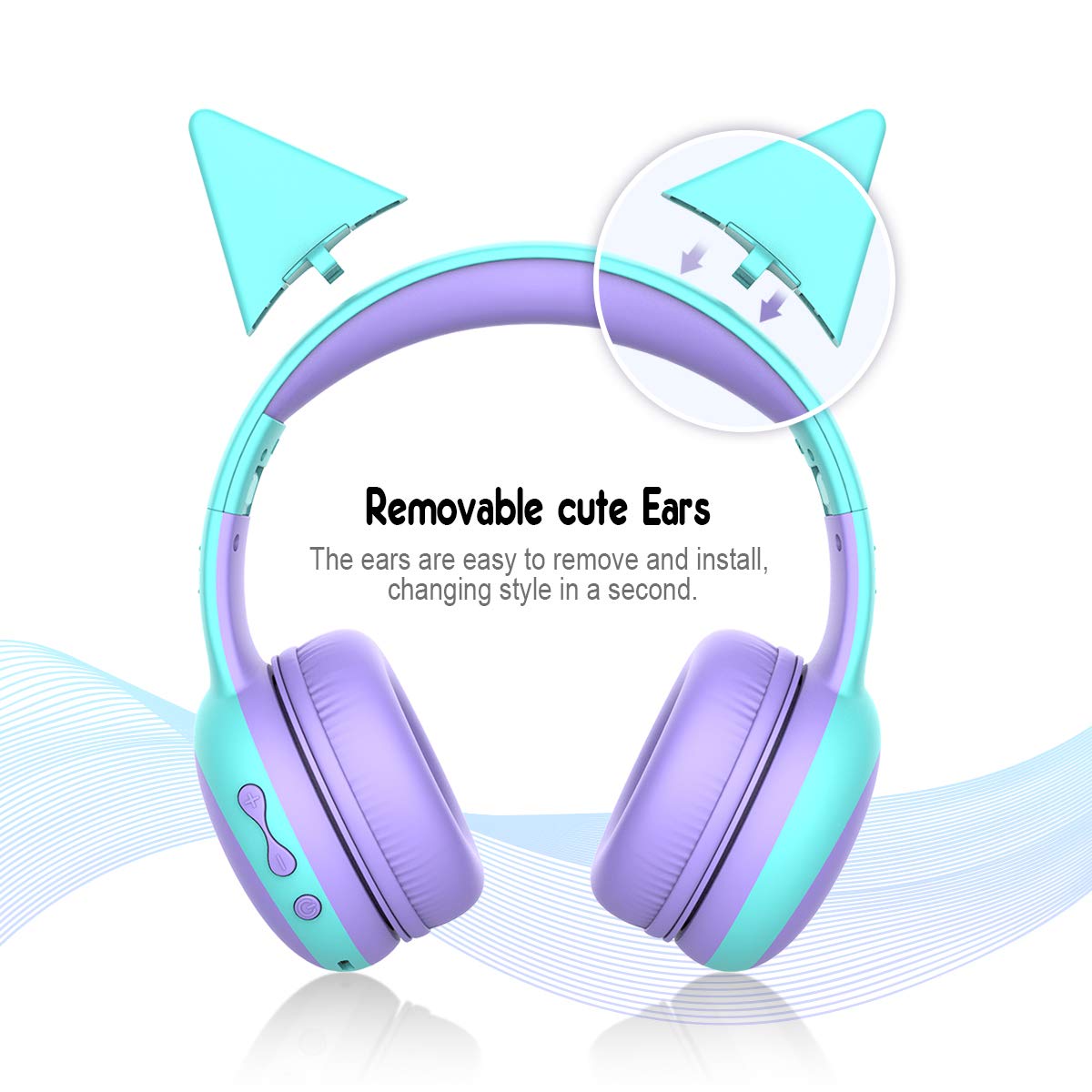 Gorsun Kids Bluetooth Headphones Wireless Over-Ear with Microphone, 85dB Volume Limited Safe for Children, Bluetooth 5.3, 40H Playtime, Lightweight Portable - Perfect for School, Travel & Home (Purple)