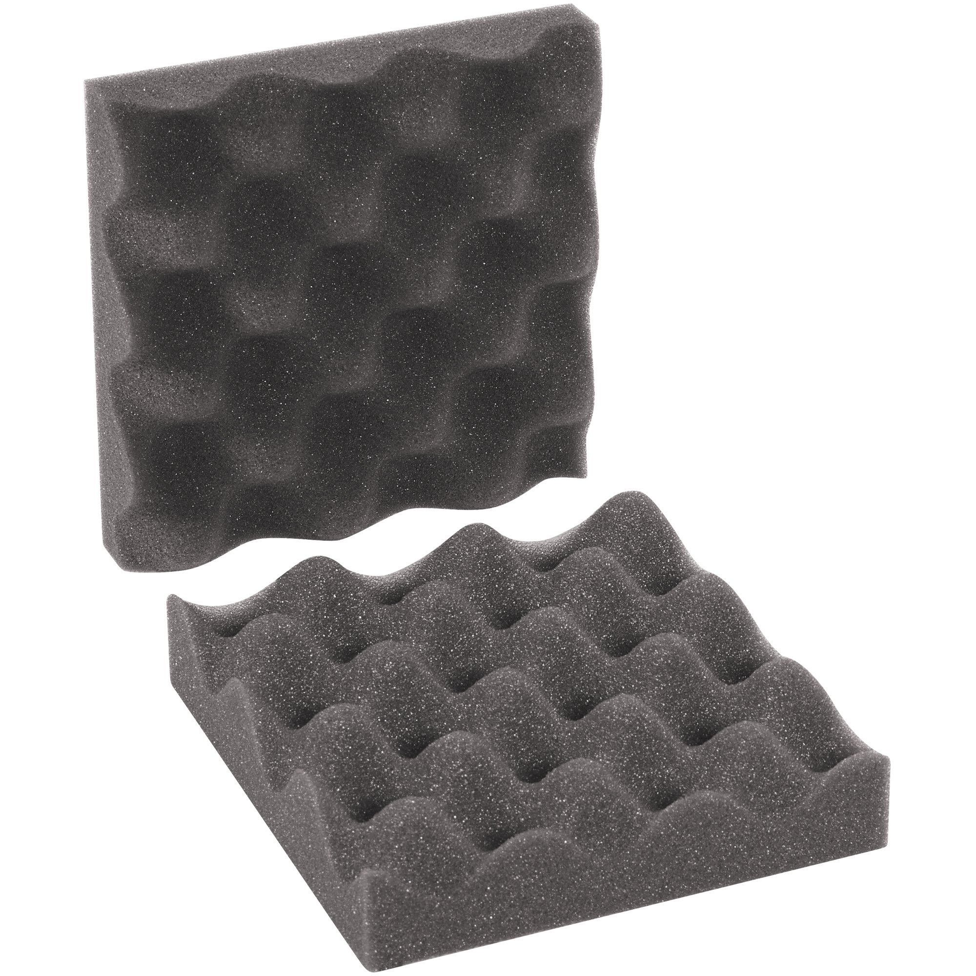 High-Density Convoluted Foam Sets 6' x 6' x 2' Charcoal - 64 Sets per Case for Soundproofing, Mattress Toppers & Home Gym Flooring