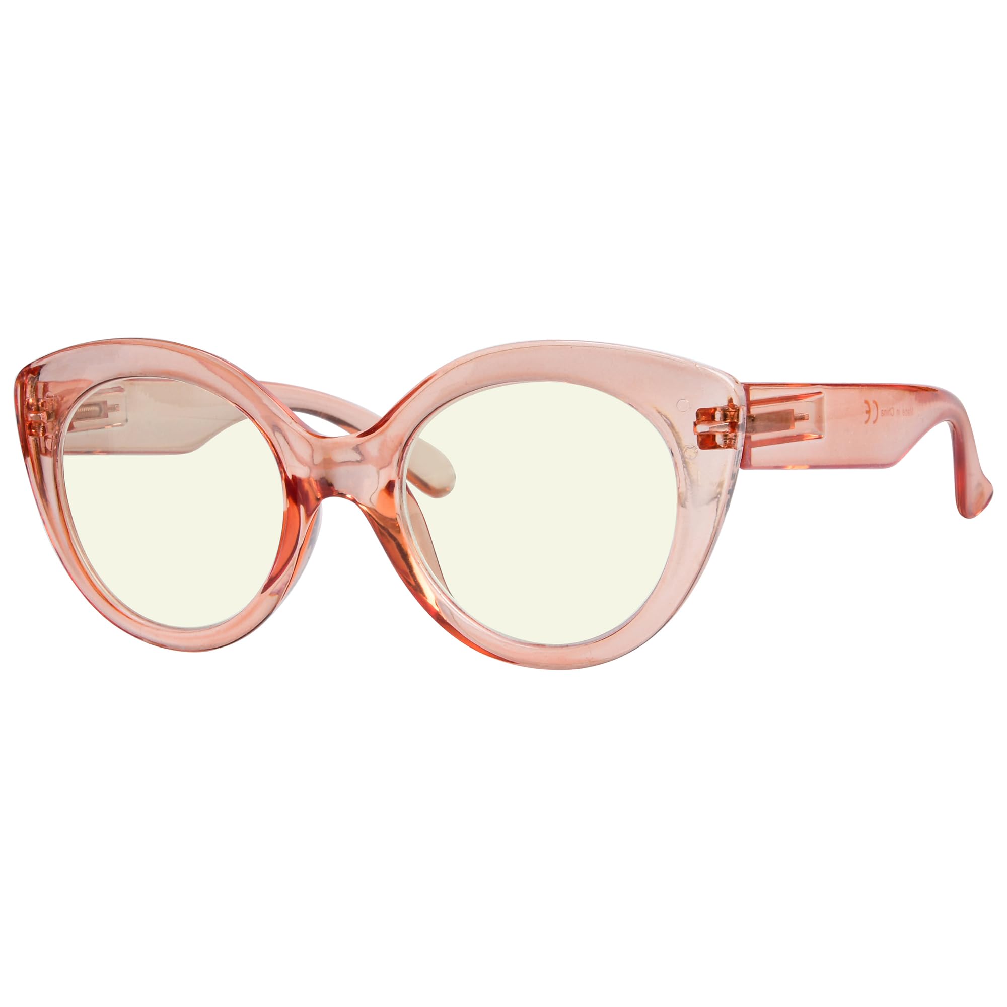 Blue Light Blocking Glasses for Women - Oversized Round Computer & Reading Glasses with UV Protection - Reduce Eye Strain for Office Work, Gaming & Screen Time