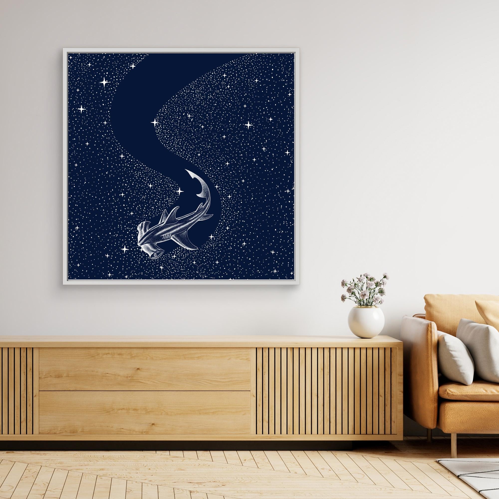 Starry Hammerhead Canvas Print by Alirıza Çakir - Stunning Wall Art for Living Room, Bedroom & Office Decor