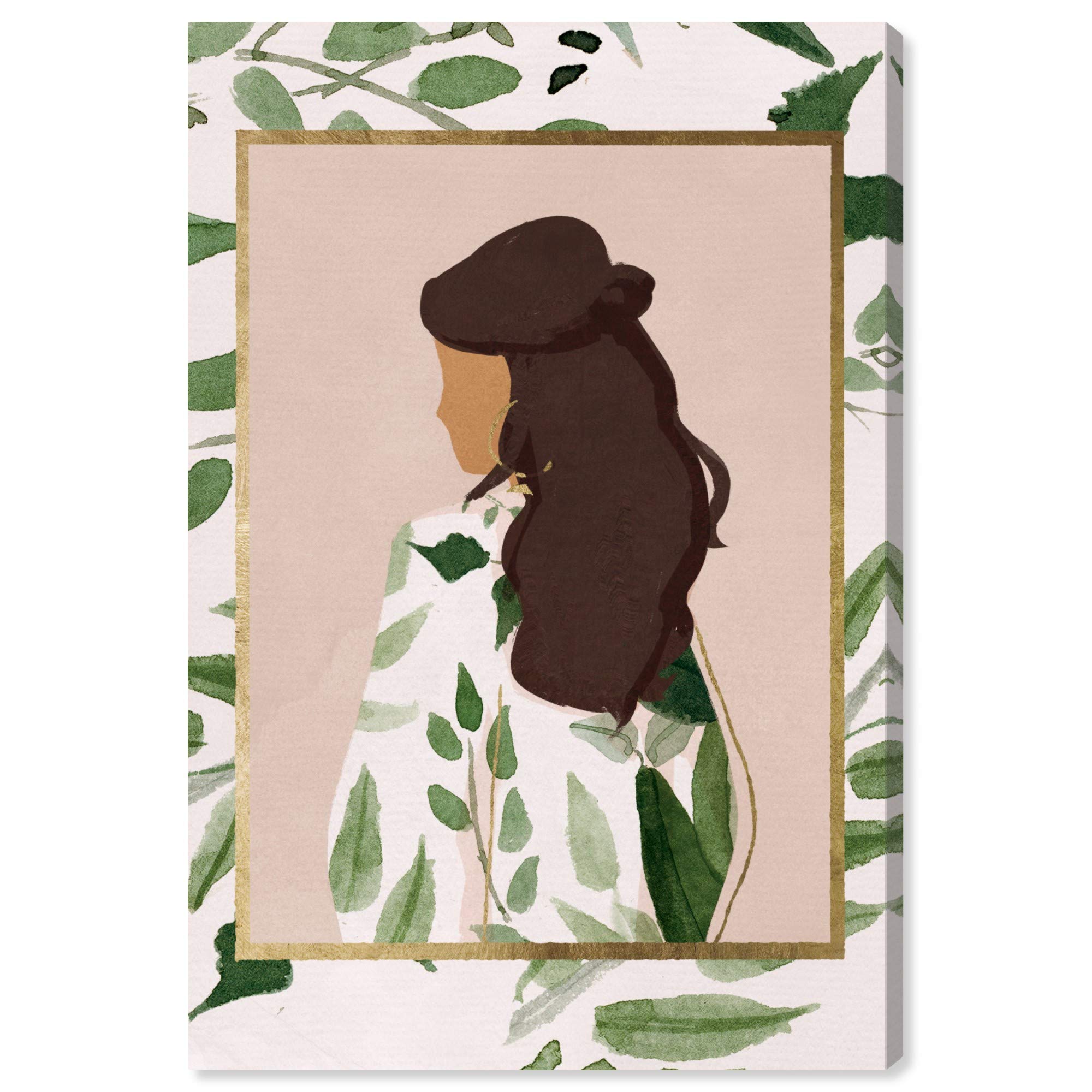 Wynwood Studio Fashion & Glam Wall Art Canvas Print 'Palette of Foliage Vertical' - 24x36 Inches Green & White Abstract Painting - Perfect for Living Room, Bedroom, Office Decor