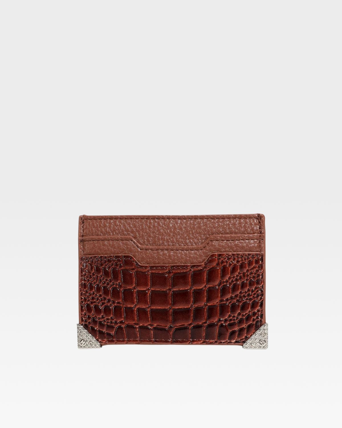 Premium Brown Crocodile Leather Card Holder Wallet - Slim RFID Blocking ID Credit Card Case for Men & Women - Perfect for Travel, Business & Everyday Use
