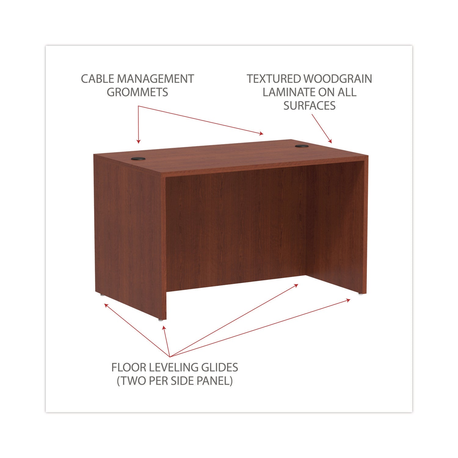 Alera Valencia Series Straight Front Office Desk Shell - 47.25