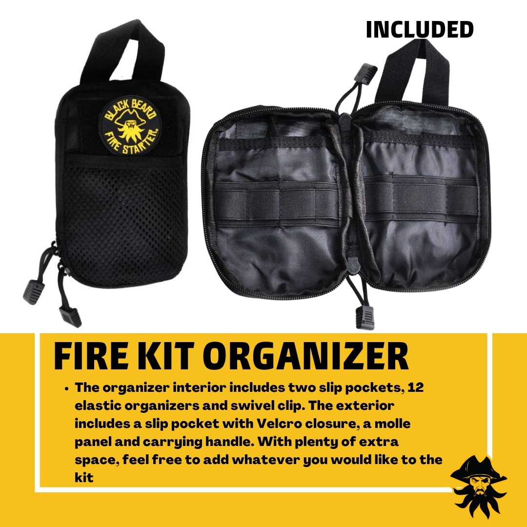 Black Beard Fire Plug Kit - Waterproof Fire Starter Kit for Camping, Hiking & Outdoor Survival | Emergency Fire Starting Tool