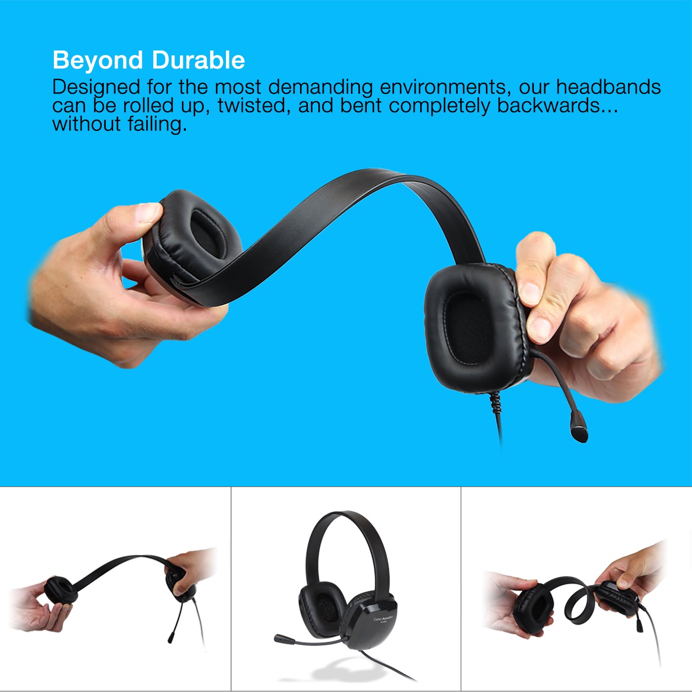20 Pack Stereo Headsets with Noise-Canceling Unidirectional Mic - Compatible with PC, Mac, Chromebook, Surface, Tablets & Smartphones - Perfect for Online Classes, Gaming & Remote Work (AC-6008-20)