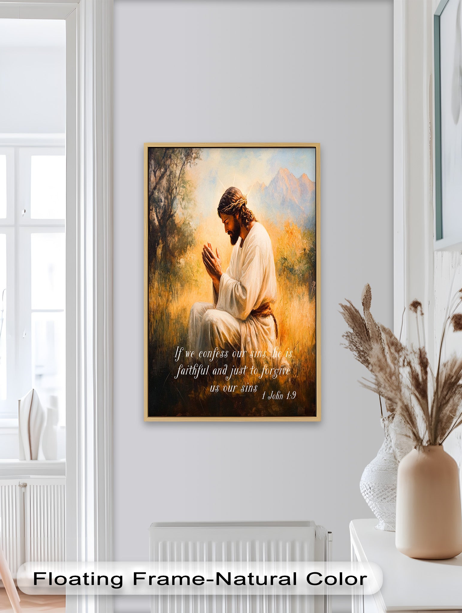 1 John 1:9 Bible Verse Oil Painting - Christian Scripture Wall Art for Home Decor, Church & Prayer Room - Divine Forgiveness Scripture Artwork