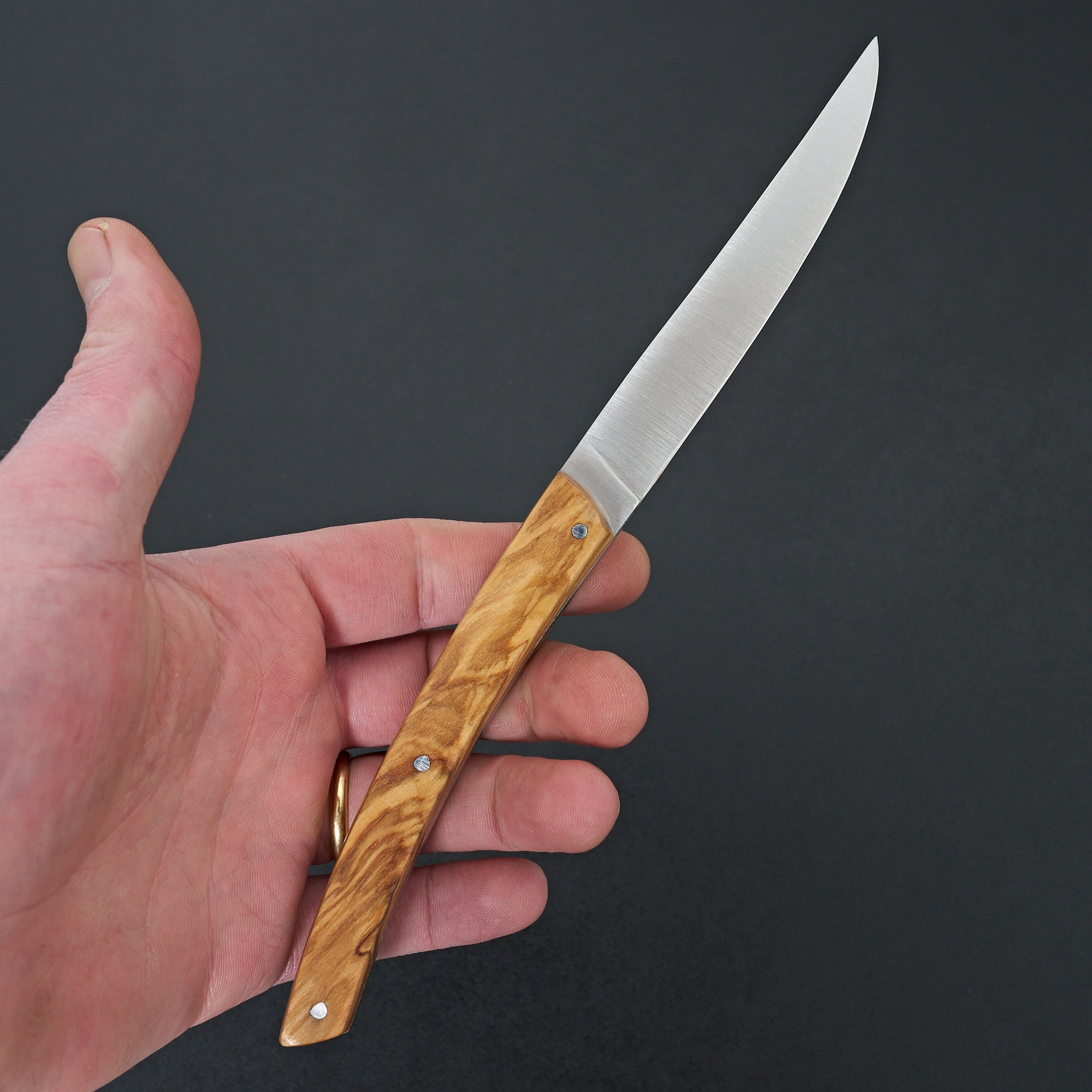 Premium Le Thiers Chazeau Honoré 6-Piece Olivewood Table Knife Set - Elegant Cutlery for Fine Dining & Entertaining