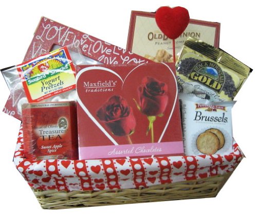 Kosherbyte Valentine's Day Gift Basket - Romantic Love Hamper with Chocolates & Gifts for Couples - Perfect for Anniversaries, Date Nights & Surprise Deliveries