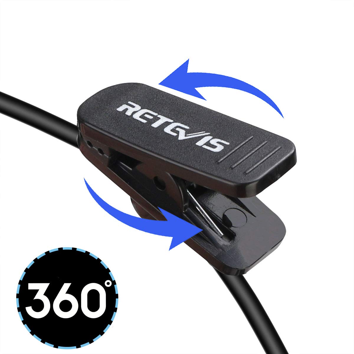 Retevis RT22 Walkie Talkie Earpiece with Mic - 2 Pin Compatible with RT22/RT68/RT21/H-777/RT27/RT85/NR10 & BAOFENG UV-5R/Kenwood/SAMCOM/Arcshell Two Way Radios (6 Pack) - Ideal for Security, Construction, and Outdoor Adventures