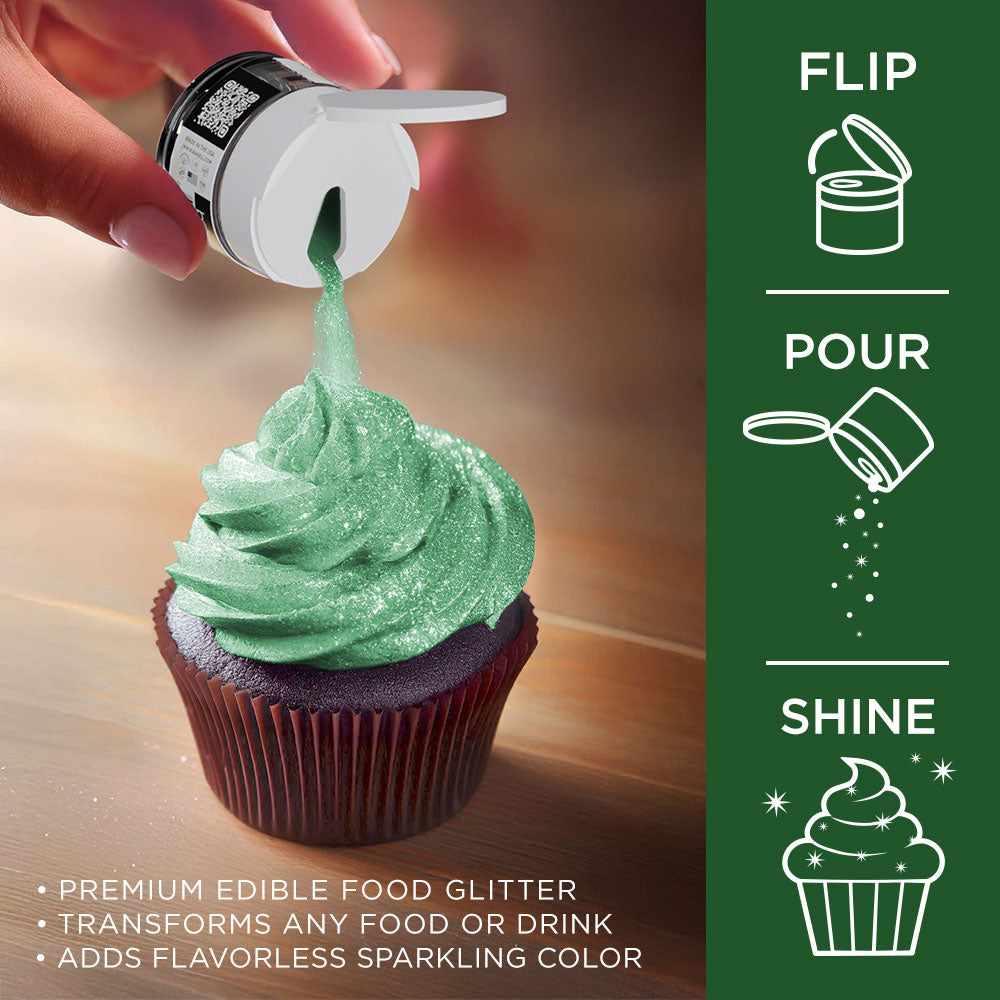 Classic Green Edible Glitter for Baking & Cake Decorating | Tinker Dust® | Perfect for Cupcakes, Cookies & DIY Desserts