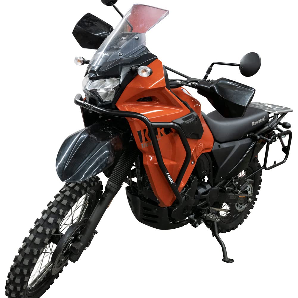 Tusk Crash Bars - Black Engine Guards for Kawasaki KLR650 (2022-2025) | Motorcycle Protection for Off-Road & Adventure Riding