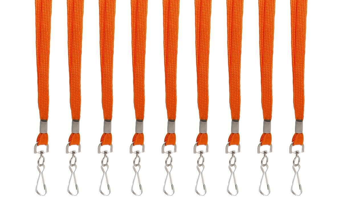 Grature Orange Lanyards Pack of 100 - Durable Bulk Lanyards for ID Badges & Name Tags - Comfortable Neck Lanyard Holder for Adults & Kids - Perfect for Cruise Ship Cards, Conferences, Exhibitions, Schools & Corporate Events