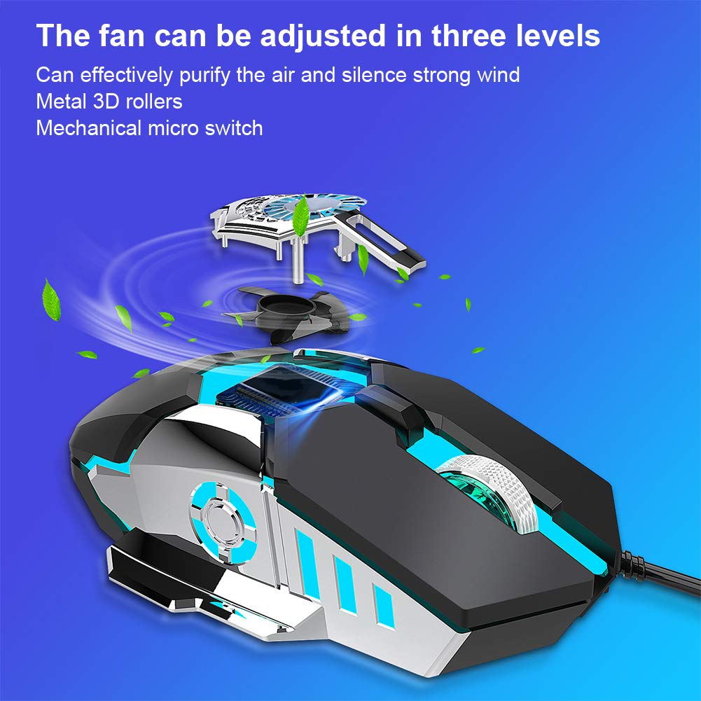 125 Gaming Mouse Wired - RGB Backlit Ergonomic Mouse with 6 Programmable Buttons for PC, Laptop, Desktop | Perfect for FPS, MOBA & MMO Games (Gray)