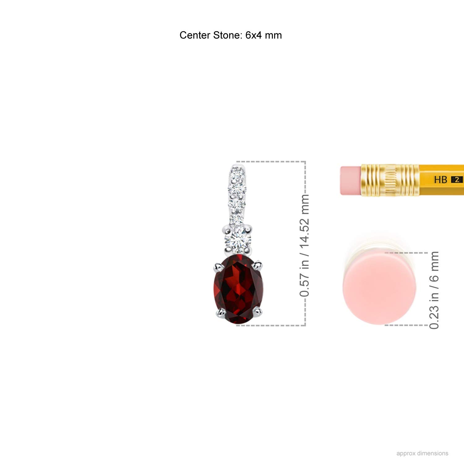 Natural Oval Garnet Pendant with Diamond Accents in Sterling Silver/14K Gold/Platinum | January Birthstone Jewelry for Women | Perfect Birthday, Engagement, Anniversary & Wedding Gift | Elegant for Everyday Wear, Date Nights & Special Occasions