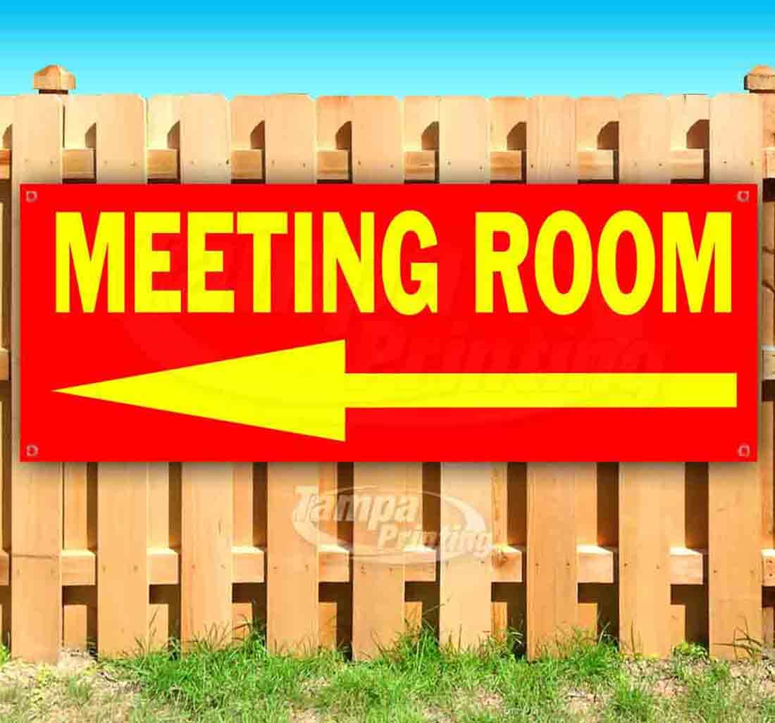 13 oz Heavy-Duty Vinyl Meeting Room Banner - Non-Fabric Single-Sided with Metal Grommets - Perfect for Corporate Events, Trade Shows & Office Decorations