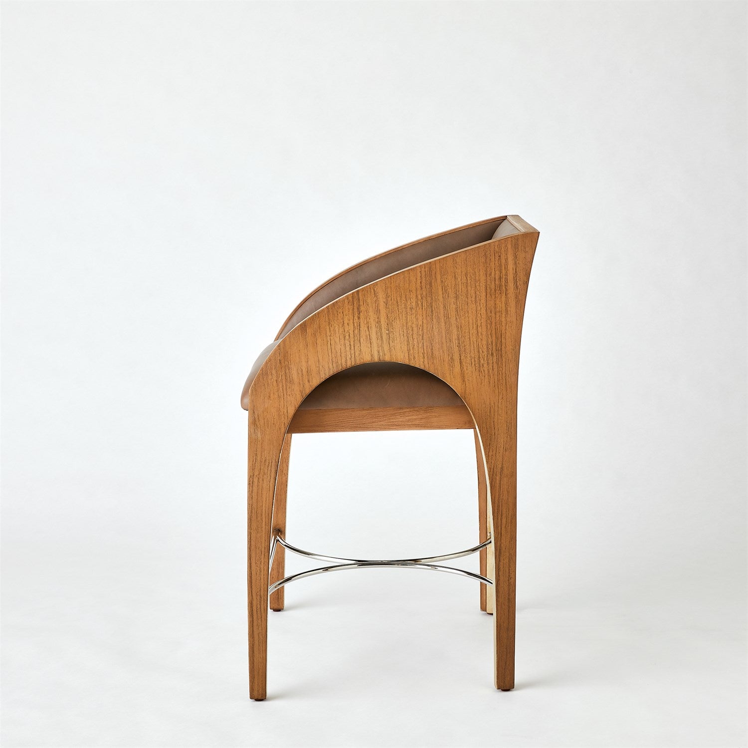 Arches Counter Stool - Nutmeg & Champagne Finish - Modern Kitchen Bar Stools for Breakfast Nook, Island Seating & Home Decor