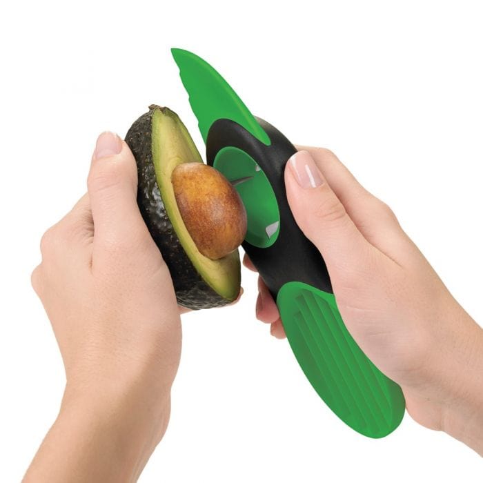 OXO 3-in-1 Avocado Slicer Tool - Stainless Steel Kitchen Gadget for Pitting, Slicing and Dicing - Perfect for Salads, Sandwiches & Guacamole Prep