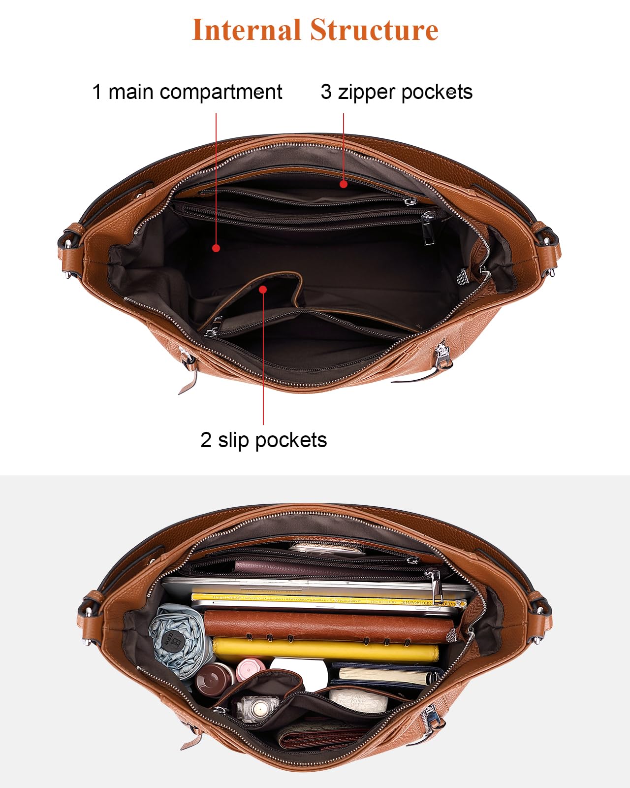 Genuine Leather Hobo Bags for Women - Soft Casual Shoulder Purse & Handbag | Perfect for Work, Travel & Everyday Use