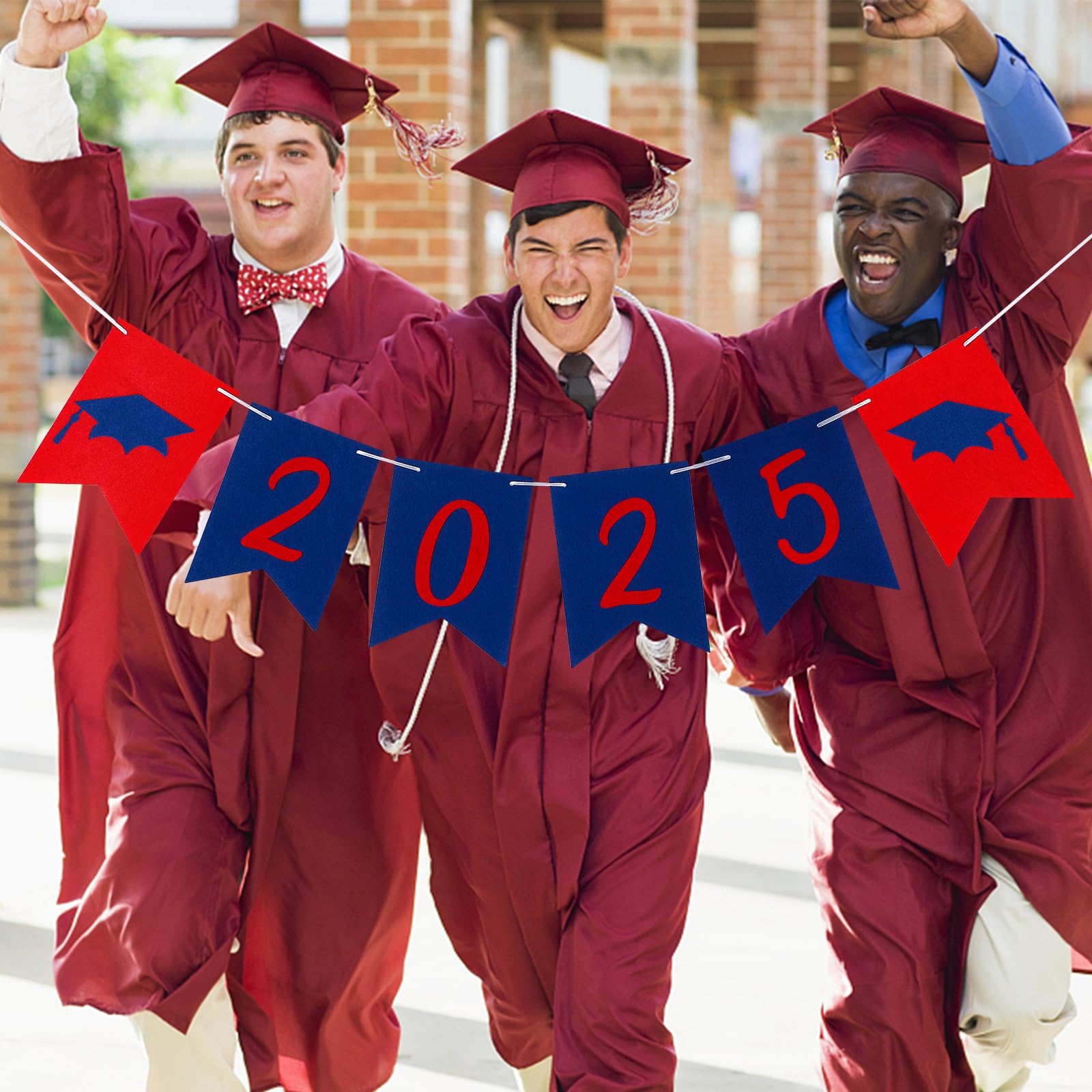 Class of 2025 Graduation Banner - Red & Blue Felt High School & College Party Decor | Perfect for Graduation Ceremonies, Photo Backdrops & Celebration Decorations