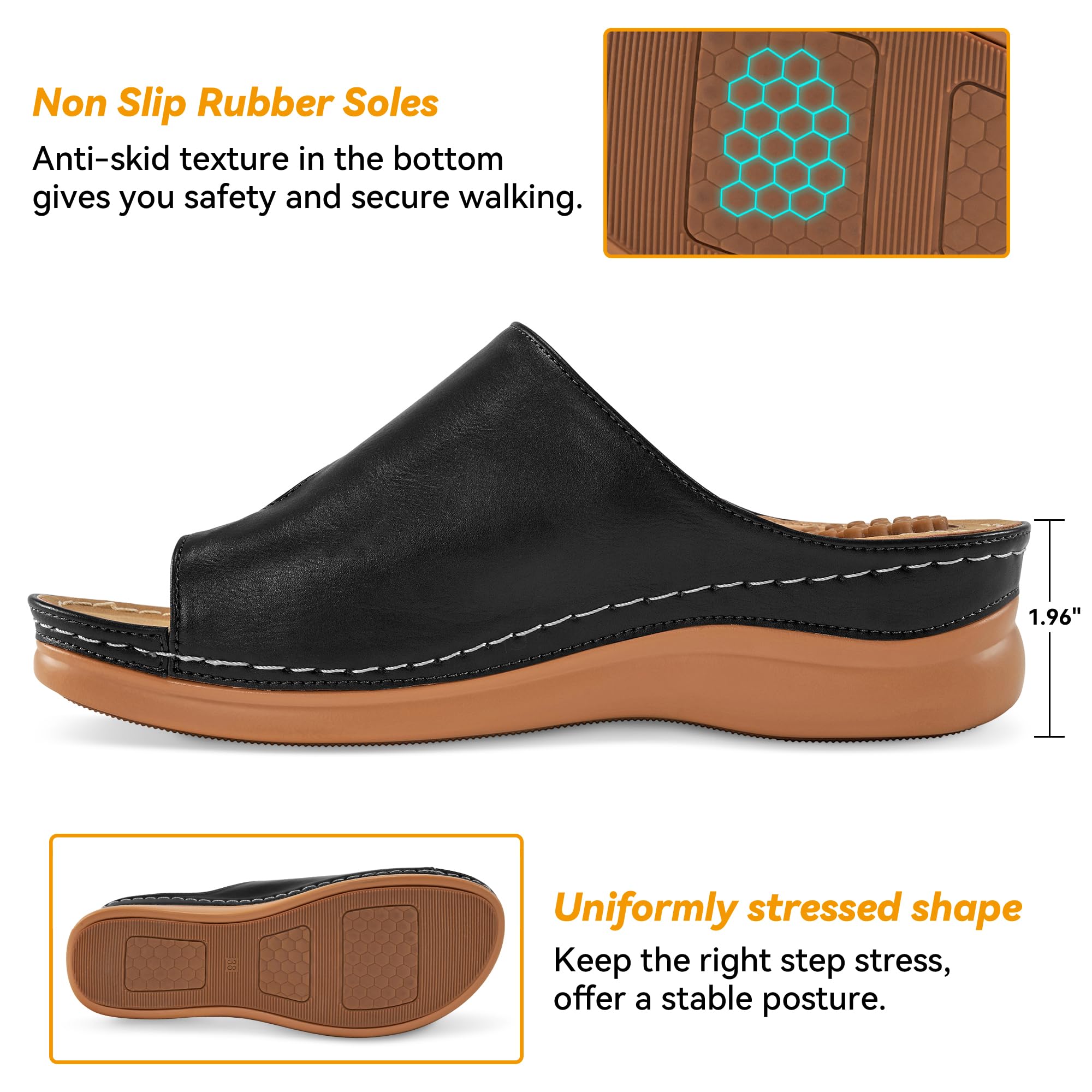Orthopedic Wedge Sandals for Women - Comfortable Dressy Summer Sandals with Arch Support | Casual Walking Wedges & Platform Shoes for Beach, Travel & Everyday Wear
