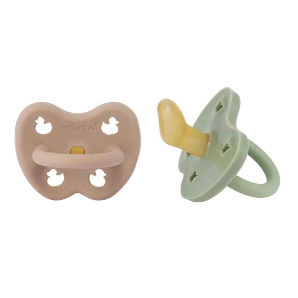 Hevea Baby Orthodontic Pacifier - BPA Free, Natural Rubber, 2 Pack for 0-36 Months - Soothing Teething Relief for Newborns & Infants - Perfect for Daycare, Travel & Bedtime Comfort