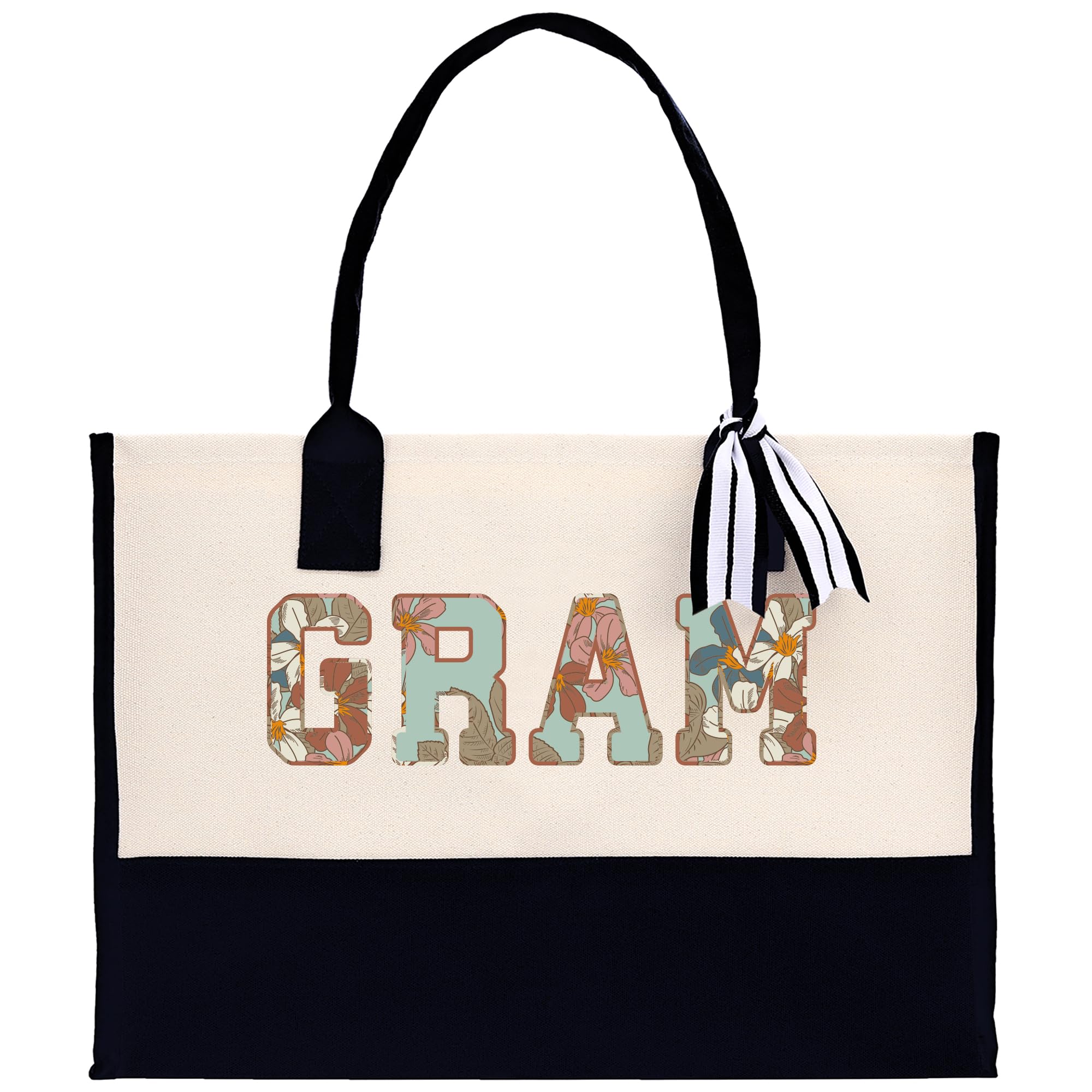 VANESSA ROSELLA Cotton Canvas Tote Bag - Stylish Grandma Gift, Durable Shopping Bag for Women | Perfect for Groceries, Beach Trips & Daily Use