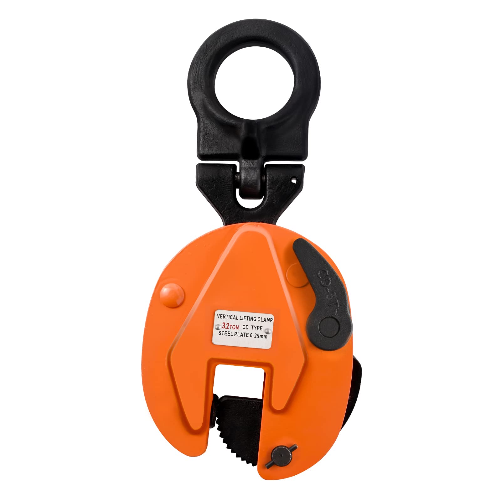 Heavy Duty Vertical Steel Plate Lifting Clamp - 7040 lbs (3.2 Ton) Capacity - Flat Steel Plate Lifter - Compatible with Lever Chain Hoists - Ideal for Construction, Warehouse & Industrial Material Handling