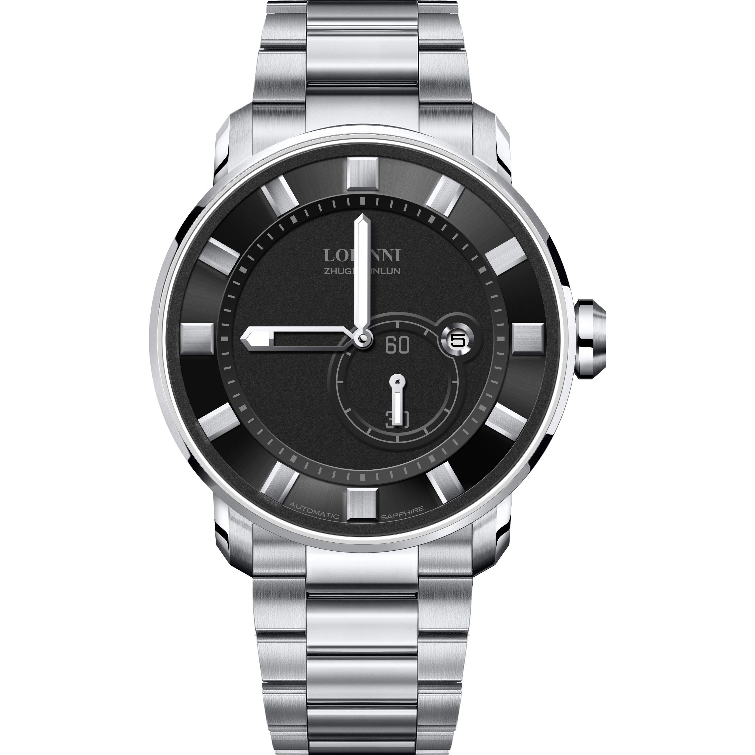 LOBINNI Men's Automatic Luxury Watch - 50m Waterproof, Self-Winding Mechanical Wristwatch with Tungsten Steel Case - Perfect for Business, Formal Events & Everyday Wear