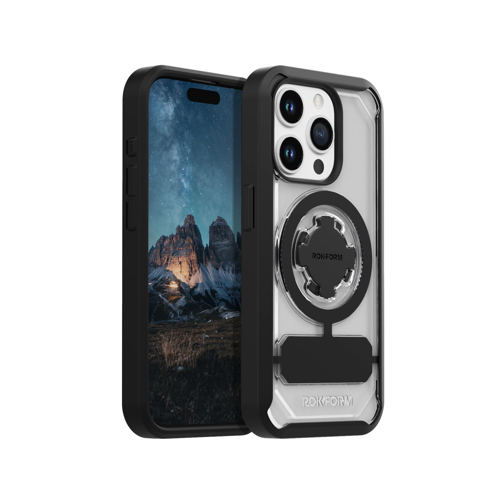 Rokform Crystal Series Magnetic Clear iPhone 15 Pro Case with RokLock Twist Lock - Slim Drop Tested Armor for iPhone 15 Pro | Perfect for Outdoor Adventures, Work & Daily Protection