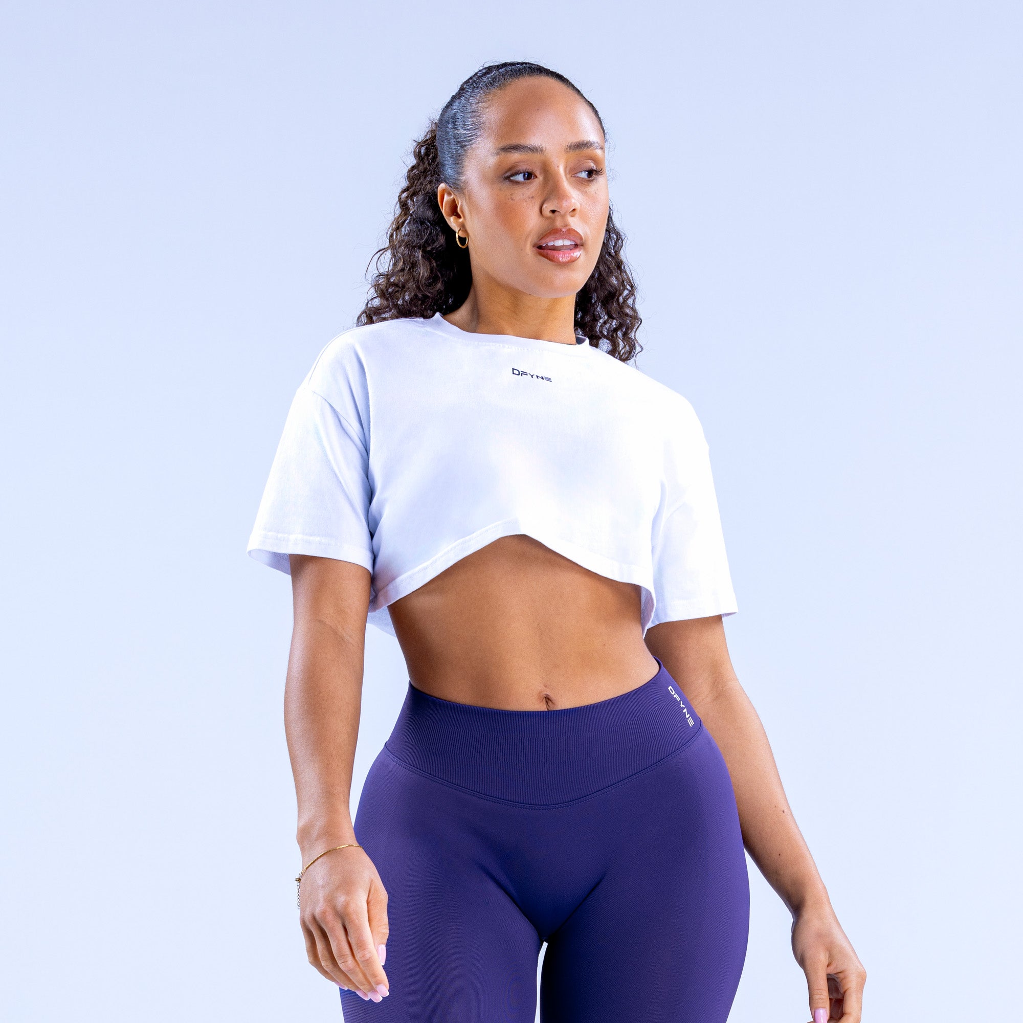 Dfyne Revive White Oversized Crop Top for Women - Trendy Loose Fit Summer T-Shirt - Perfect for Casual Outfits, Beach Wear & Street Style Fashion