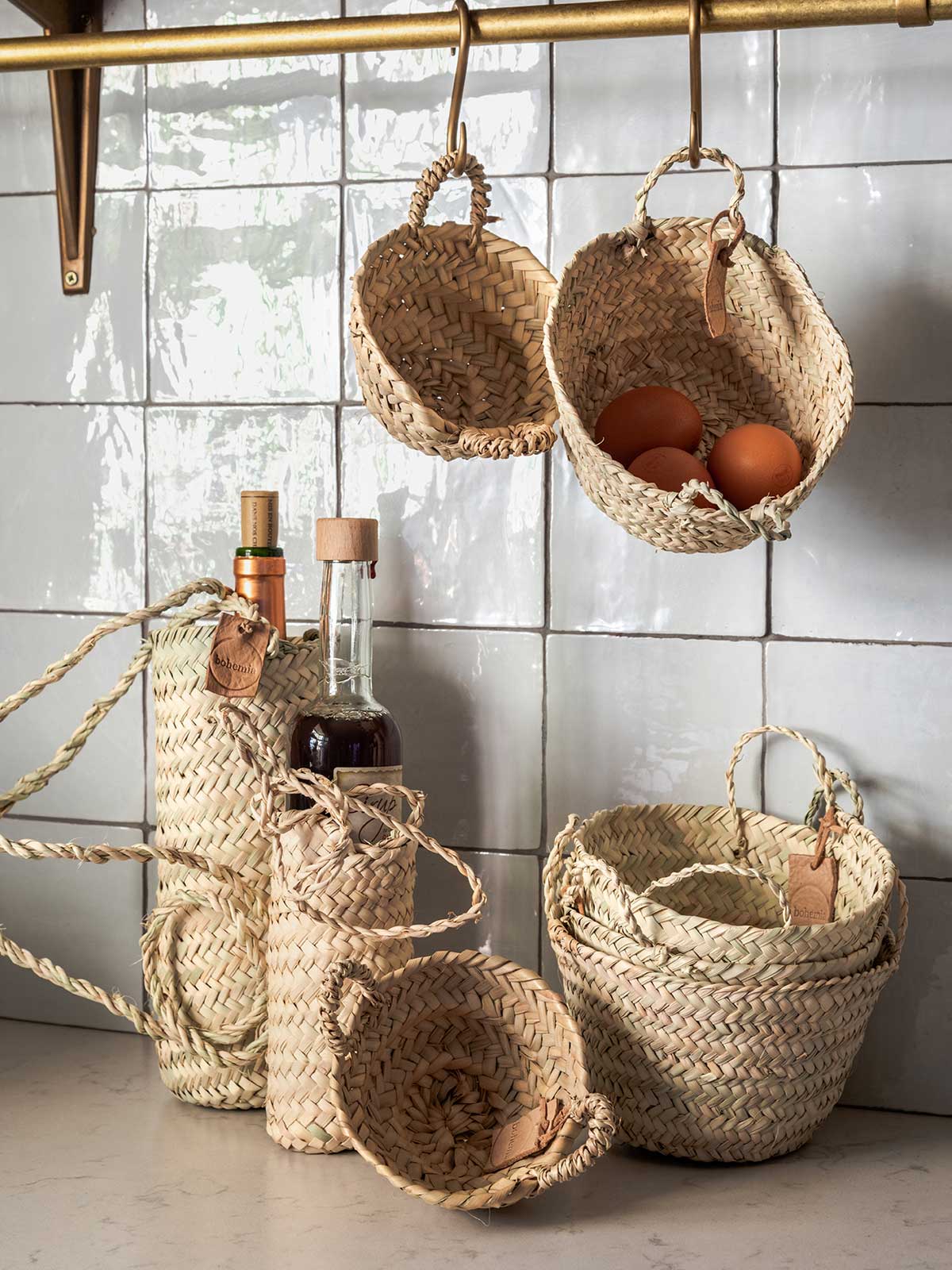 Handwoven Tiny & Mini Beldi Baskets - Moroccan Style Home Decor for Bathroom, Kitchen & Storage | Perfect for Organizing Jewelry, Spices & Small Items
