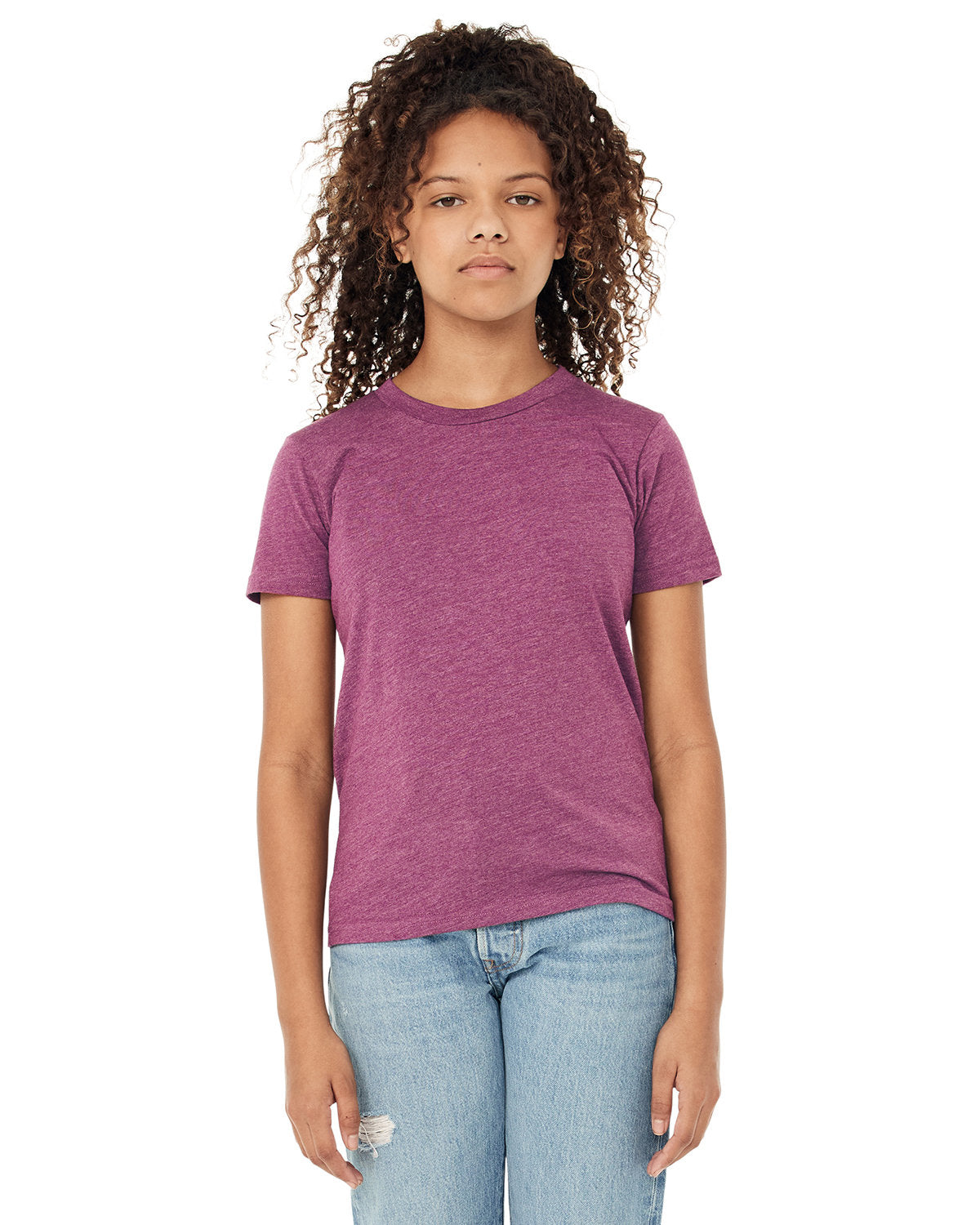 Bella + Canvas 3001YCV Youth CVC Jersey T-Shirt - Soft Cotton Blend Tee for Kids, Comfortable Everyday Wear for School, Play & Casual Outfits