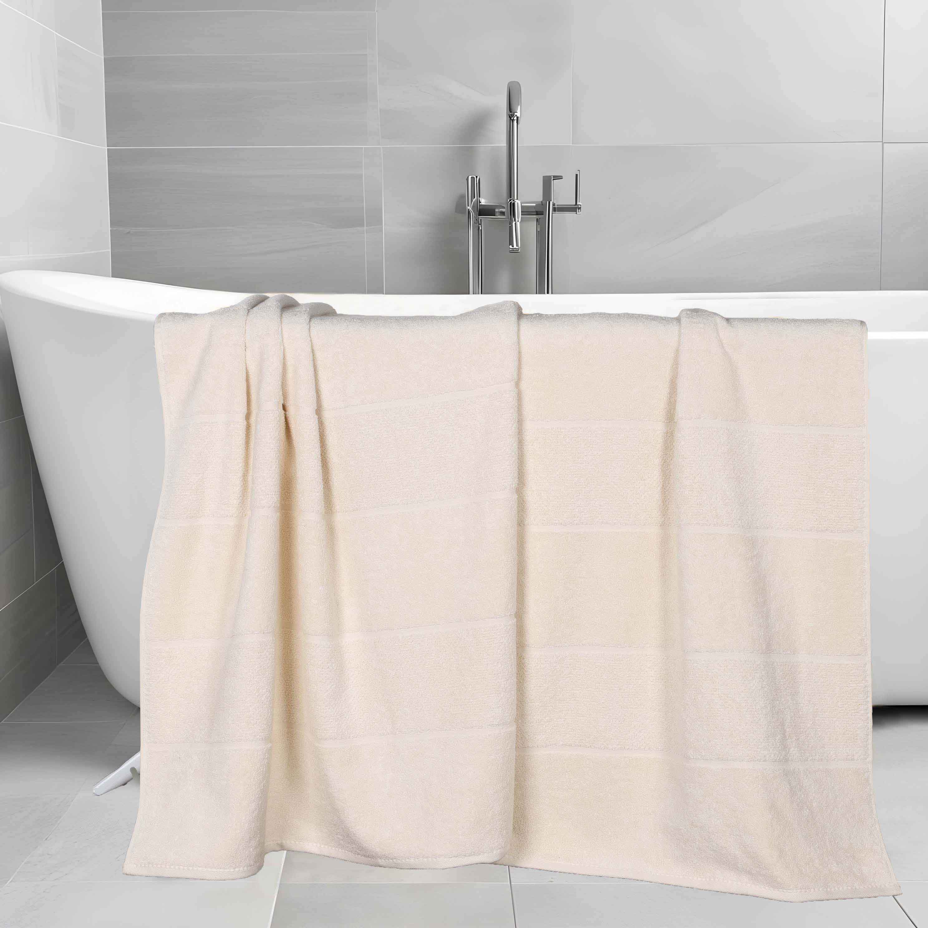 Premium Mile Smart Twist Cotton Bath Towels Set of 2 - Ultra Soft, Absorbent & Quick-Drying Luxury Bath Sheets with Broad Border - Perfect for Spa, Hotel & Home Bathroom Use