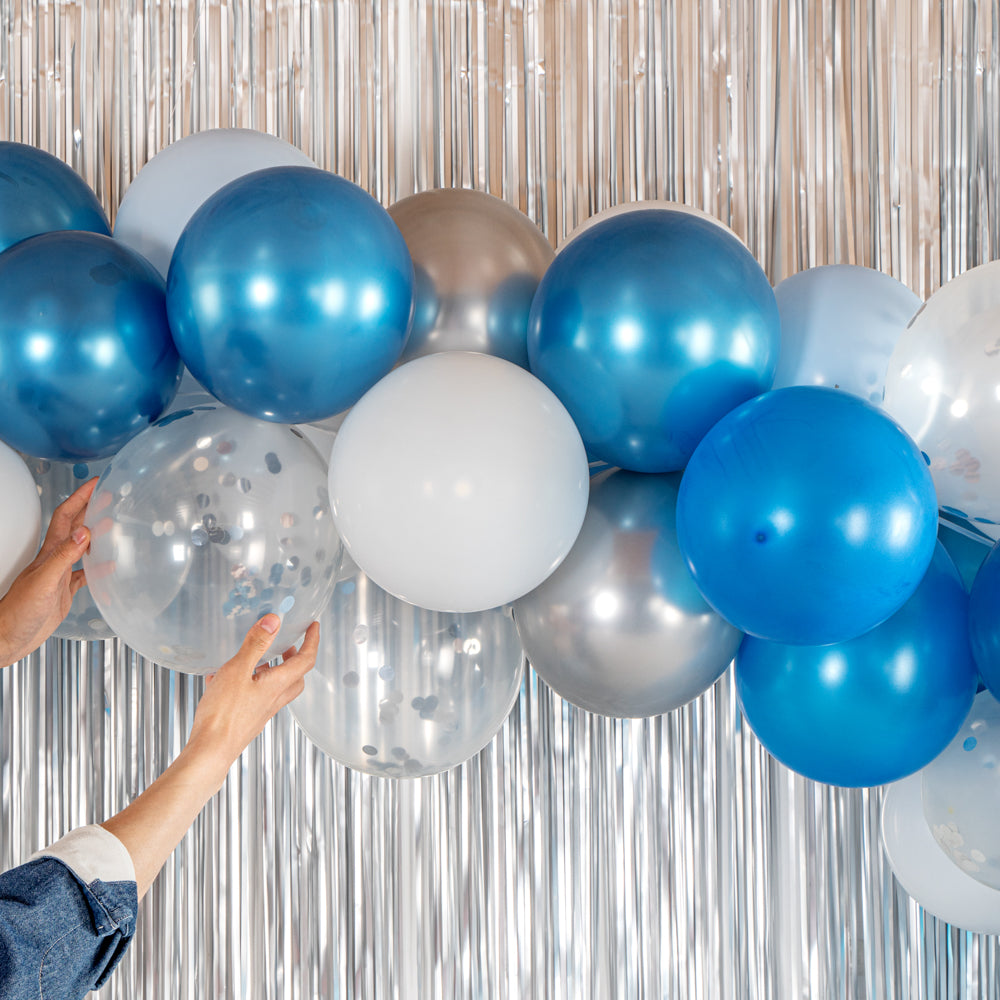 Balloonify Blue, Silver & White Balloon Arch Garland Kit - 104 Pieces Party Decorations for Birthdays, Weddings & Baby Showers