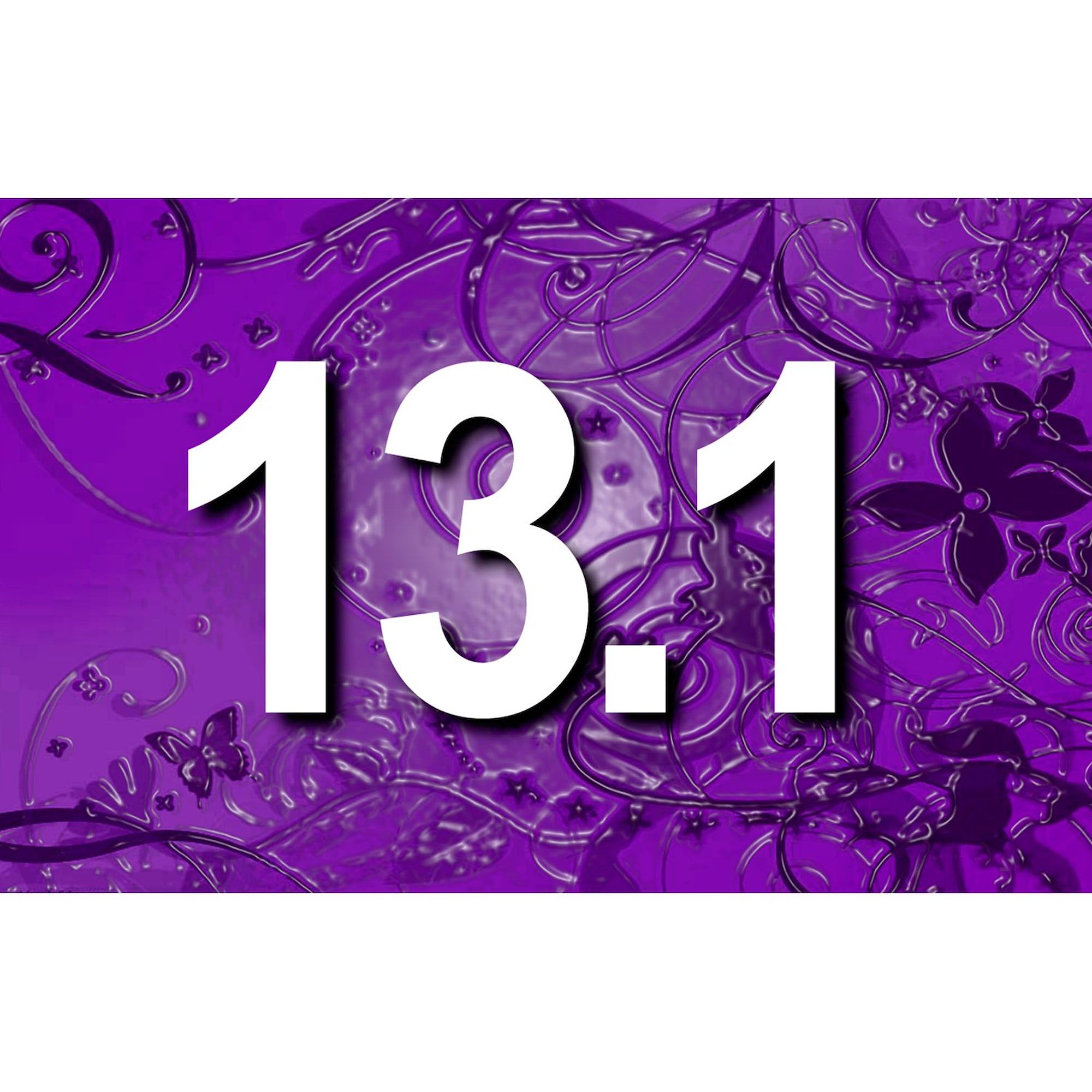 Unique 13.1 Purple Oval Car Bumper Sticker - Waterproof Vinyl Decal for Cars, Laptops, Windows | Perfect for Personalizing Vehicles, Gifts & Office Decor